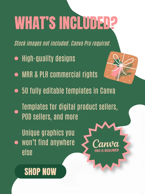 Cute Coquette Christmas Etsy Listing Templates (Canva) product image (5)