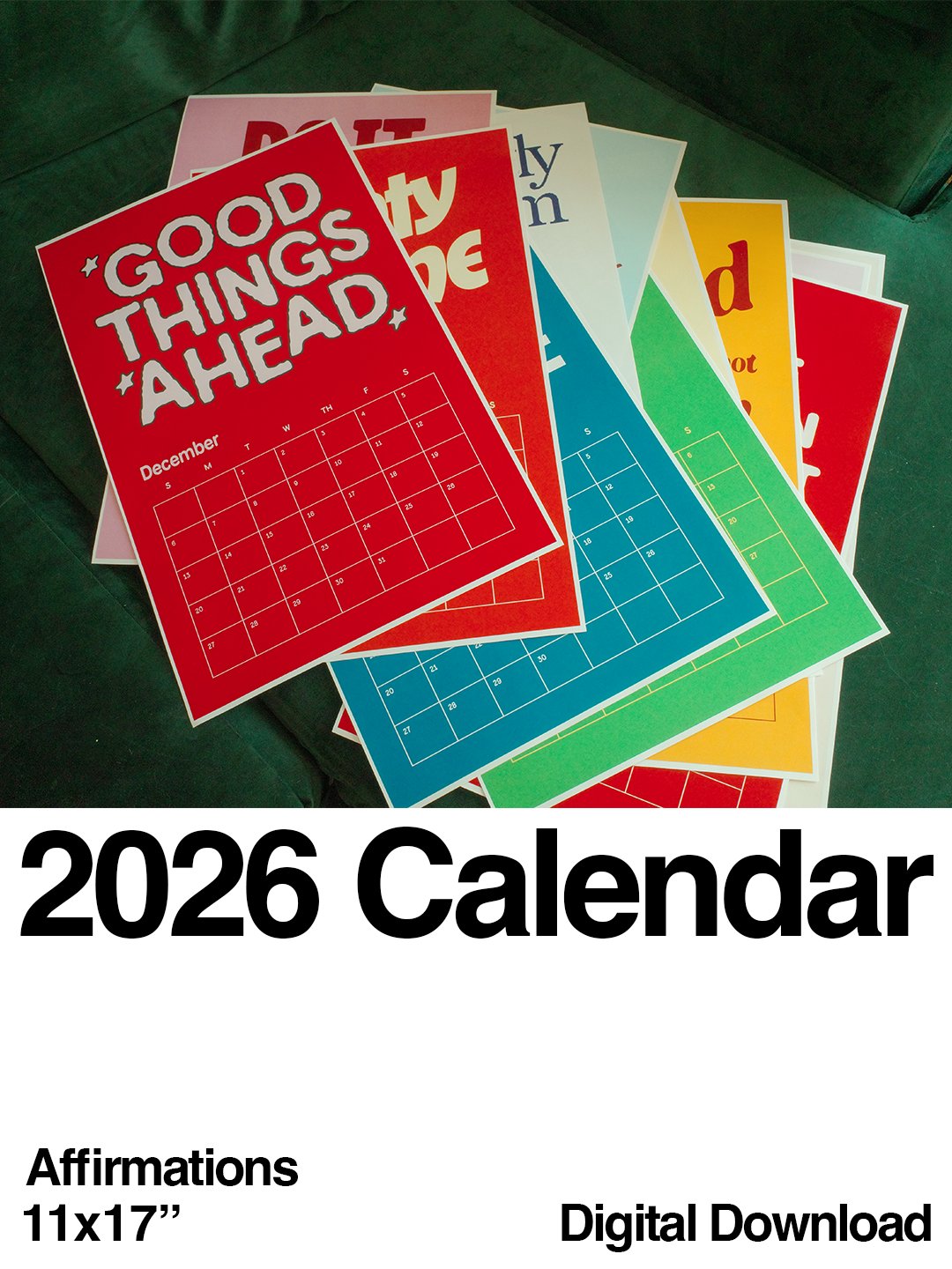 2026 Digital Affirmations Calendar (Sunday start date) product image (5)