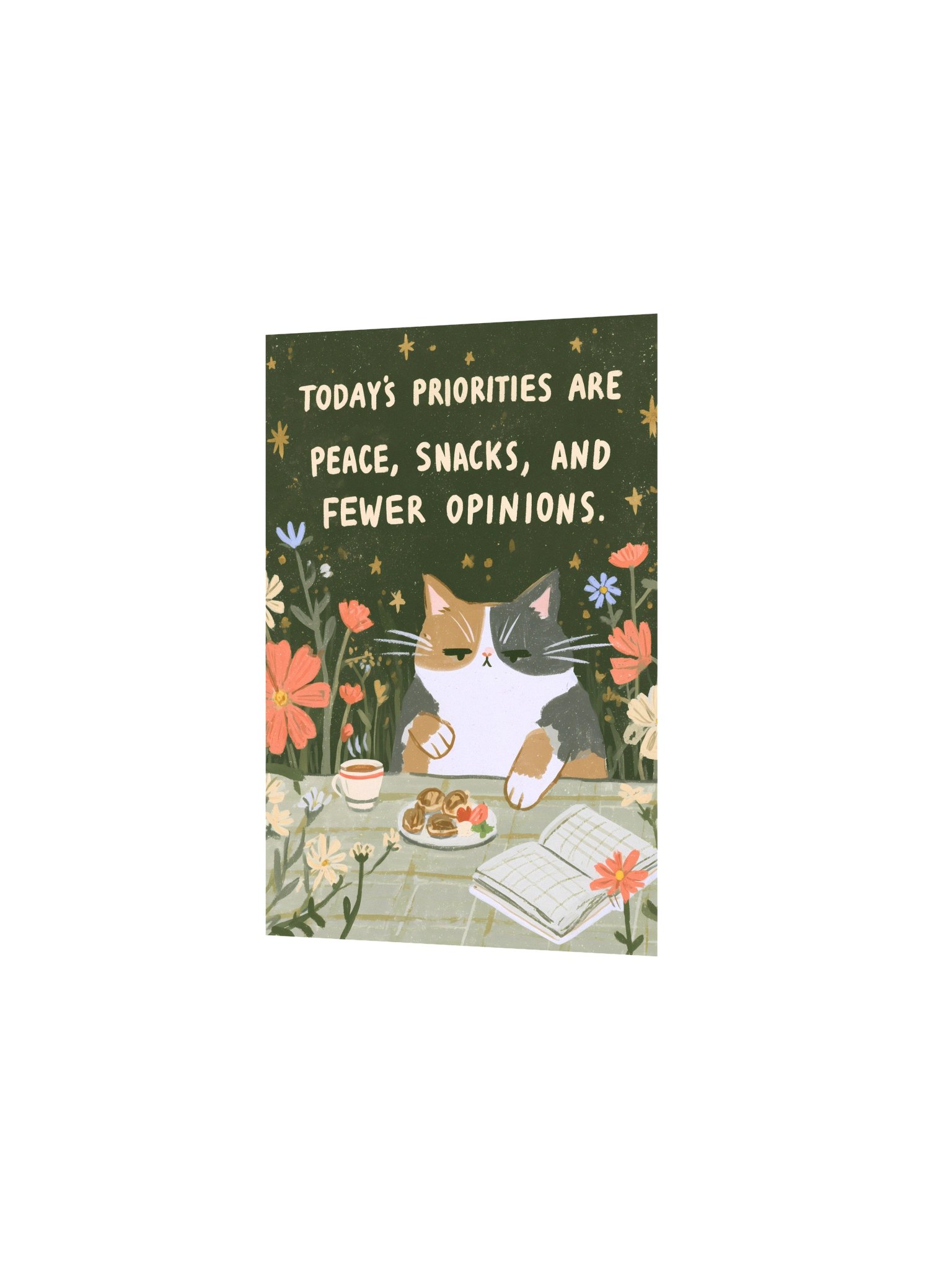 Peace, Snacks & Fewer Opinions Cat Poster product image (10)