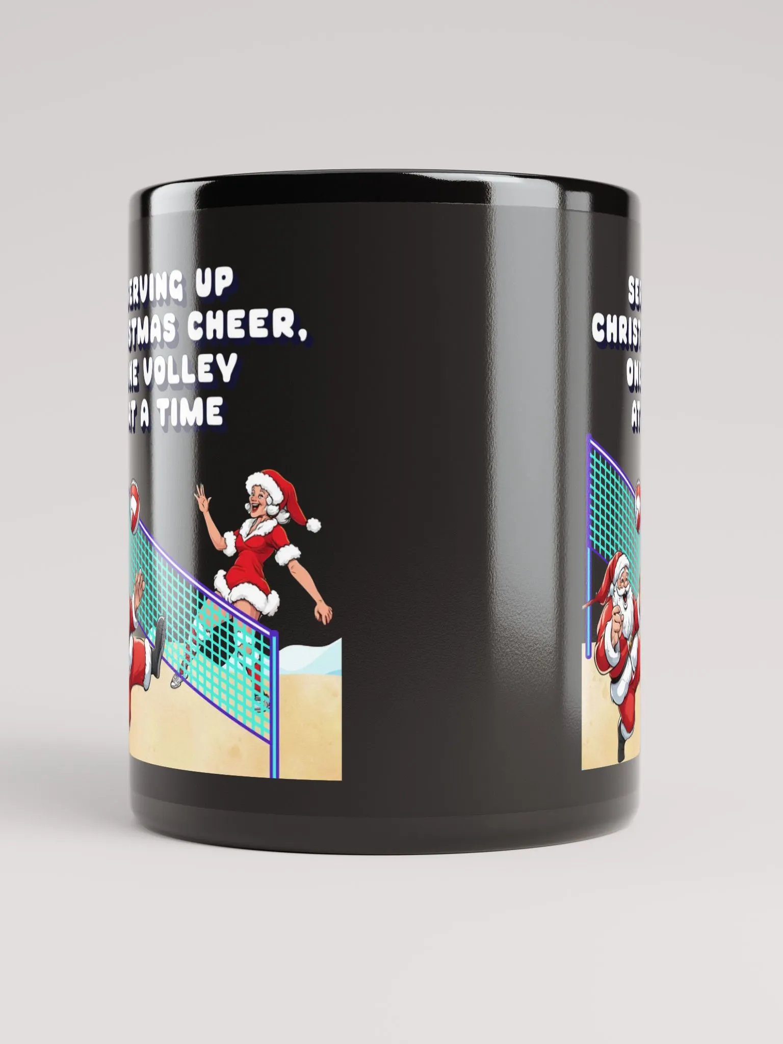 Serving Up Christmas Cheer, One Volley At A Time Black Mug product image (9)