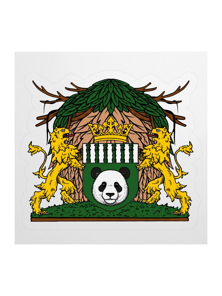 Forest Kingdom Panda Coat of Arms – Kiss Cut Sticker product image (2)