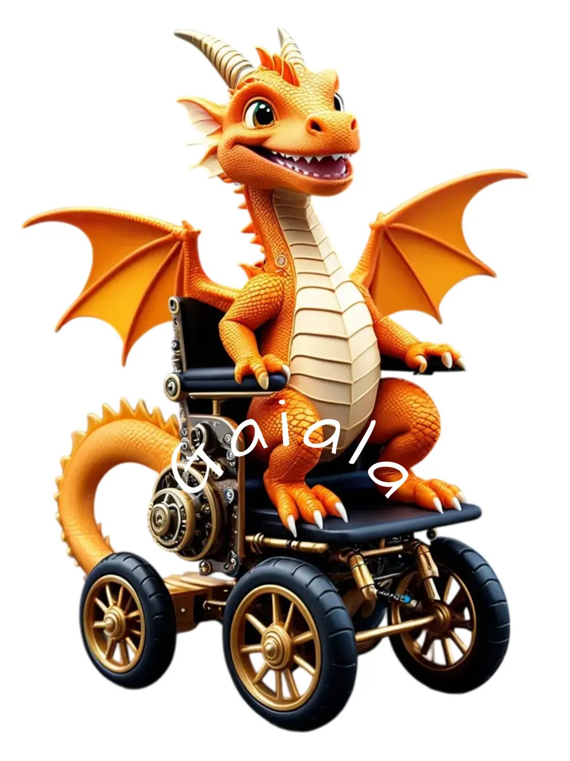 Baby Dragon in Wheelchair Kid Nursery Print Child Wall Art product image (1)