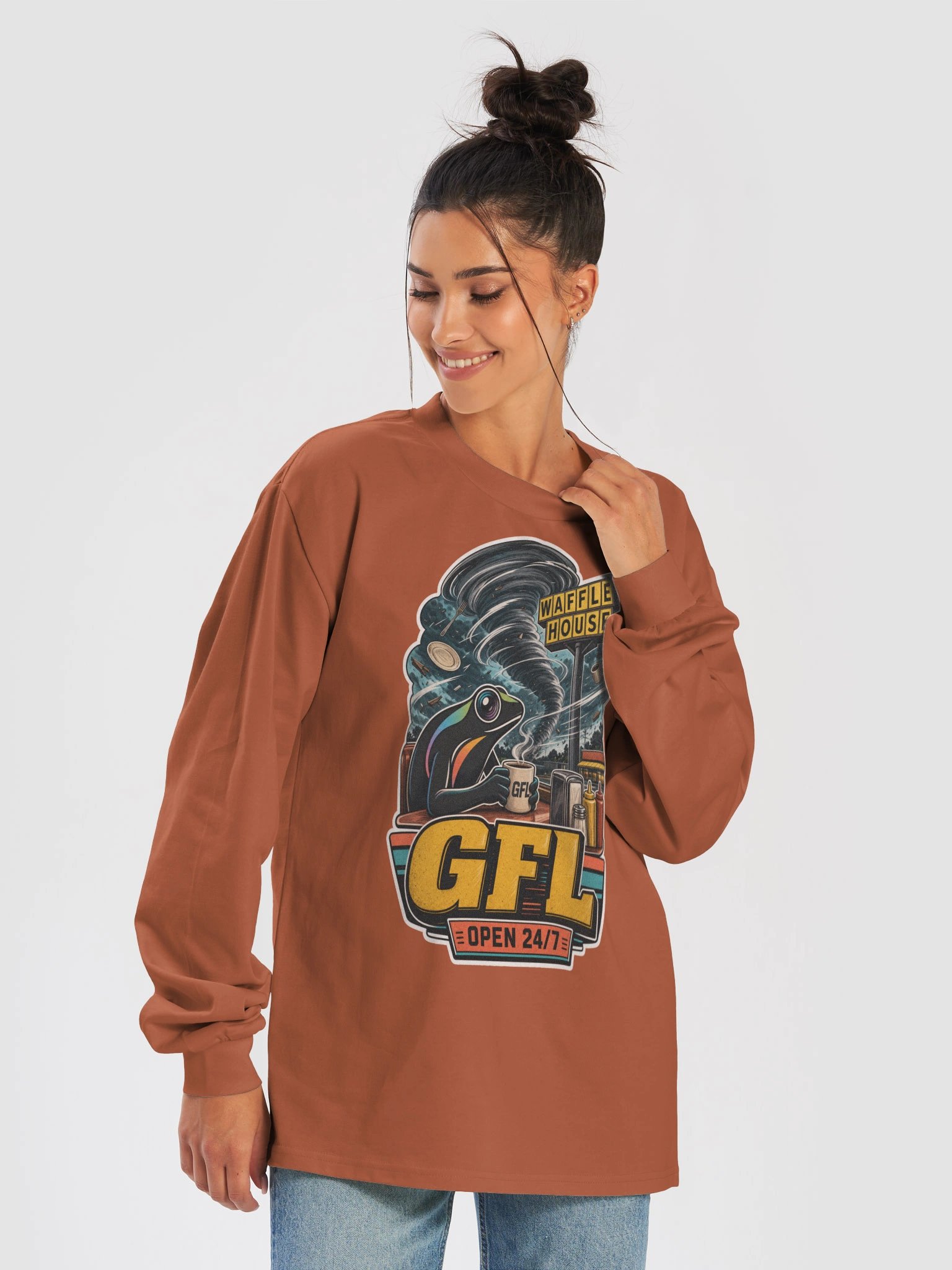 Waffle House Tornado GFL Long Sleeve Tee product image (35)