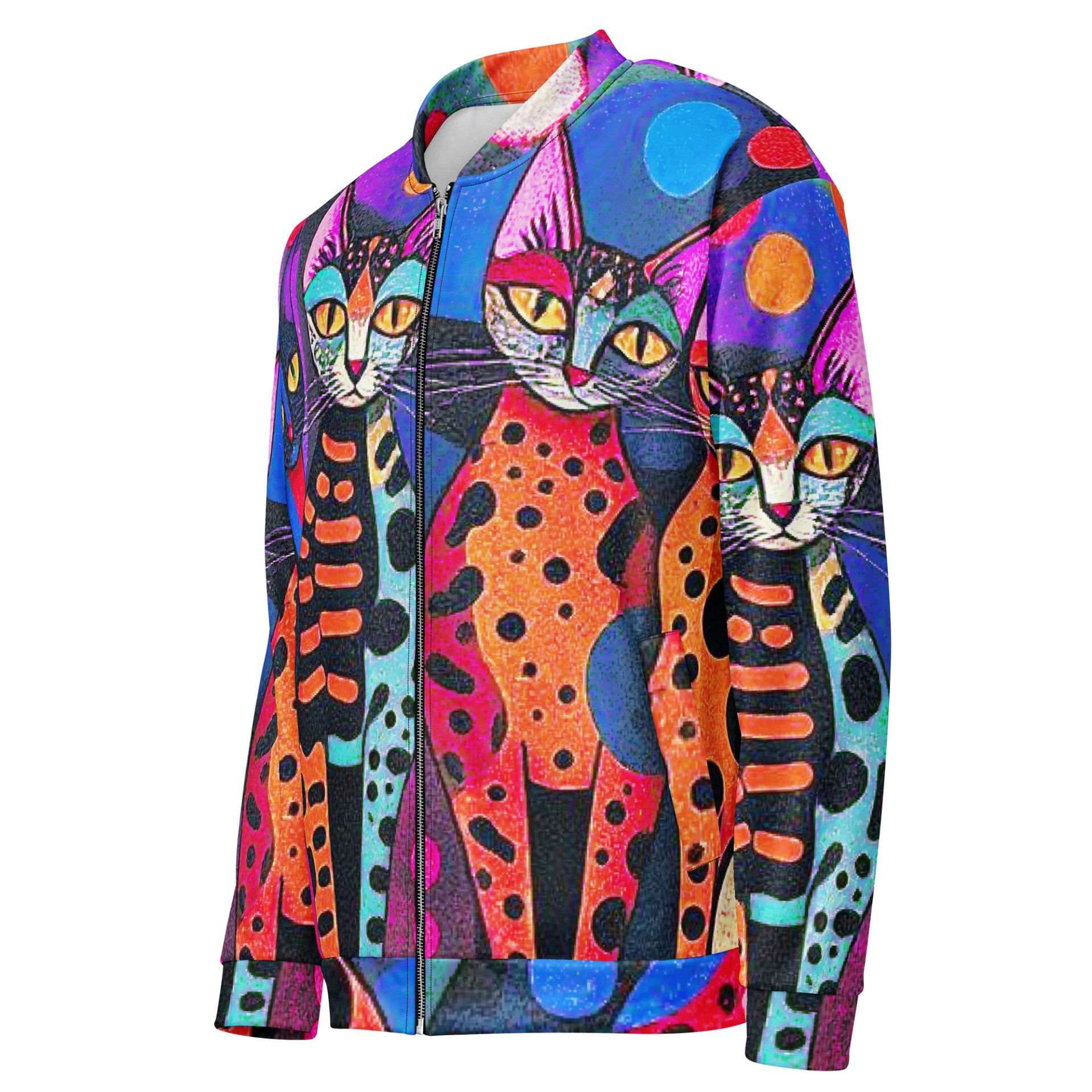 Orange Cats Bomber Jacket product image (3)