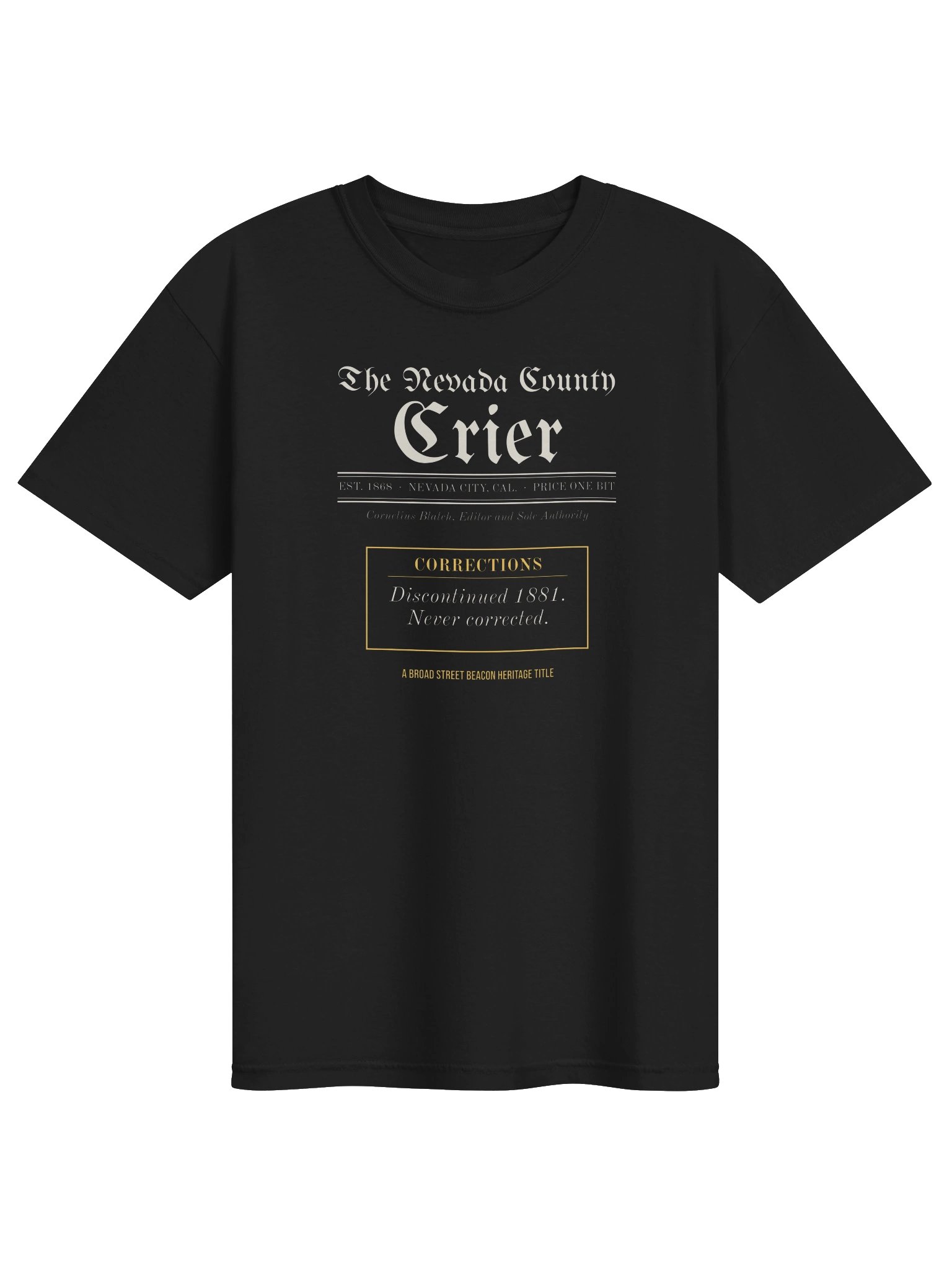 The Nevada County Crier Masthead Tee product image (1)