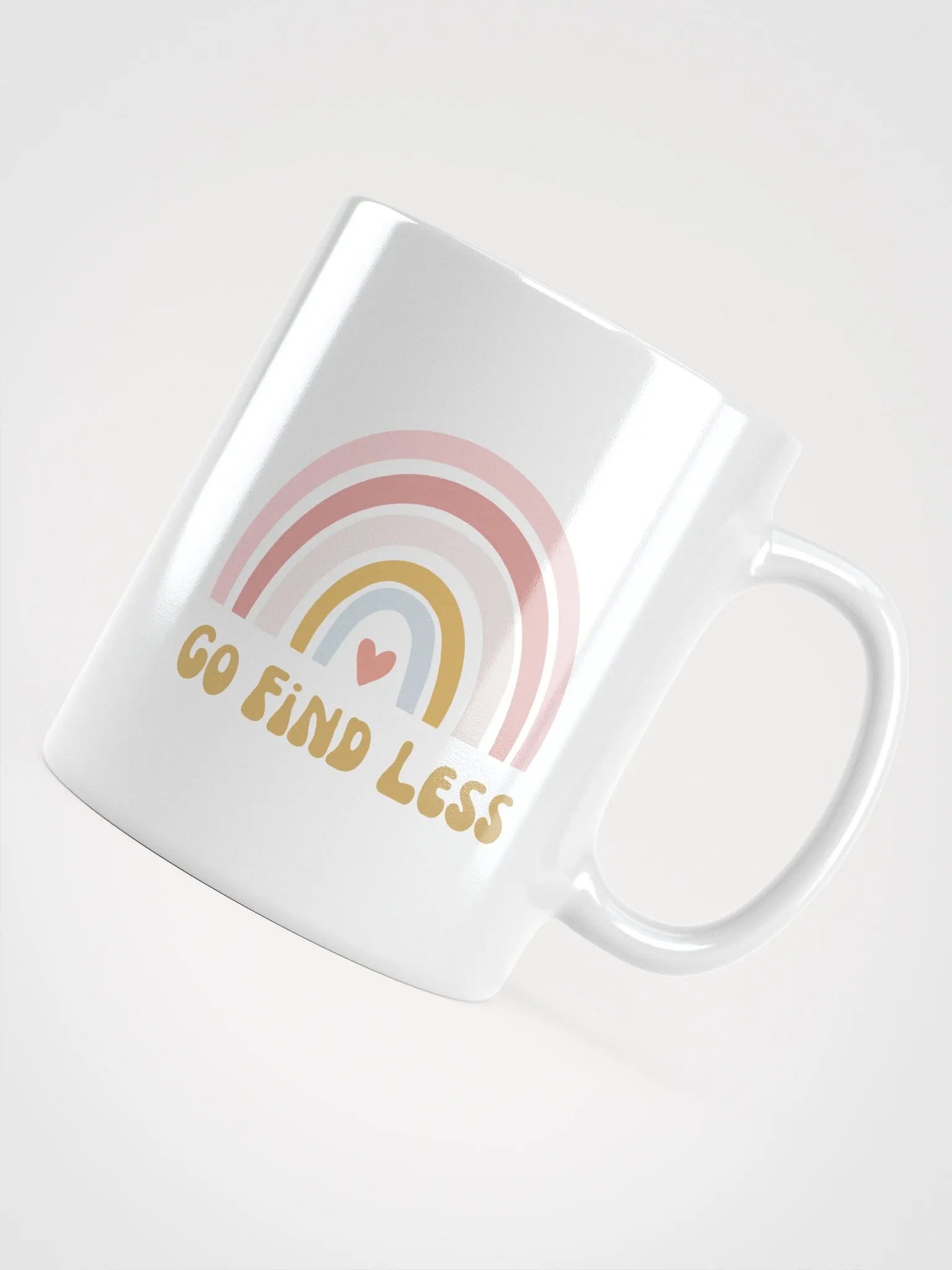 White Glossy Mug- Go find less product image (4)