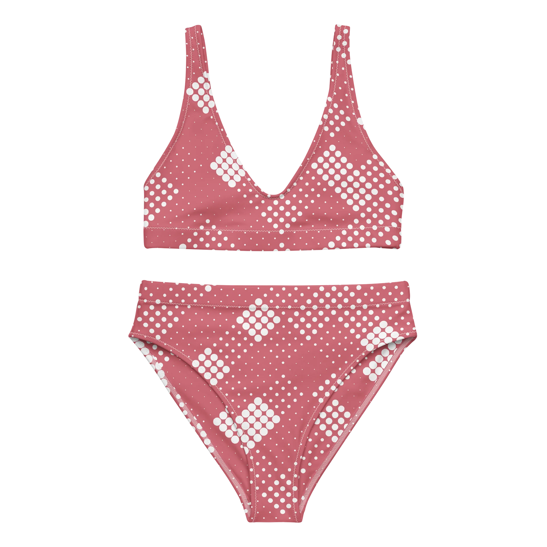 Pink Halftone Dot High-Waisted Bikini product image (3)
