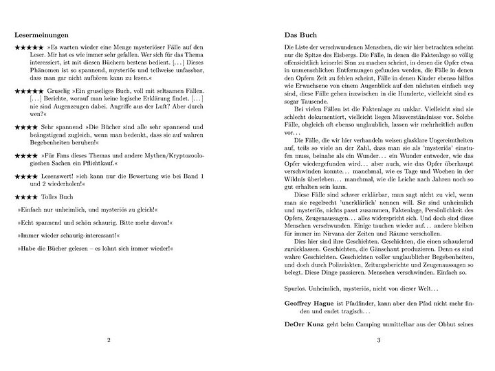 Verschwundene Menschen =3- Taschenbuch product image (2)