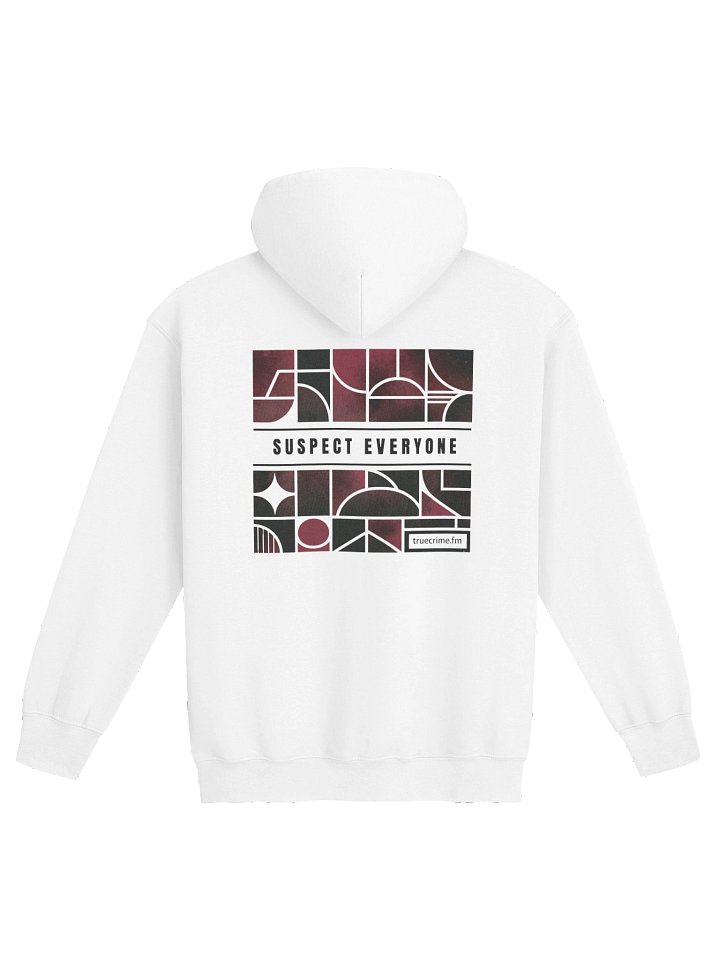 Suspect Everyone - White Zip Hoodie - TrueCrime.FM product image (2)