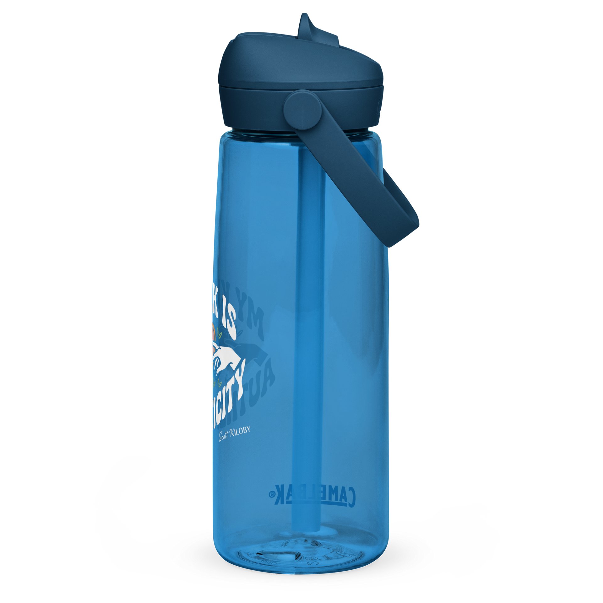 “My Kink Is Authenticity” Oxford Blue Flip Straw Water Bottle product image (2)