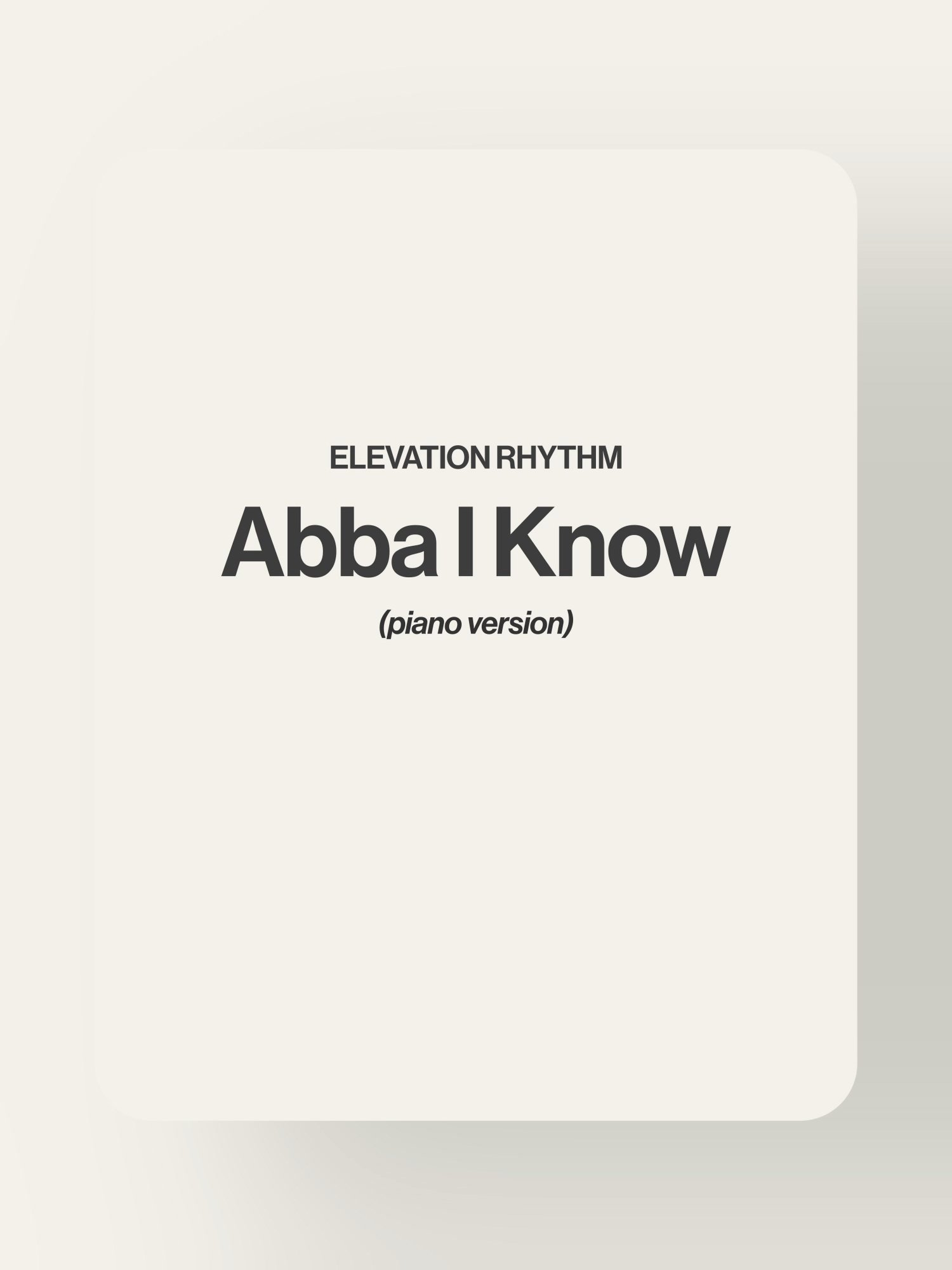 Abba I Know | ELEVATION RHYTHM product image (1)