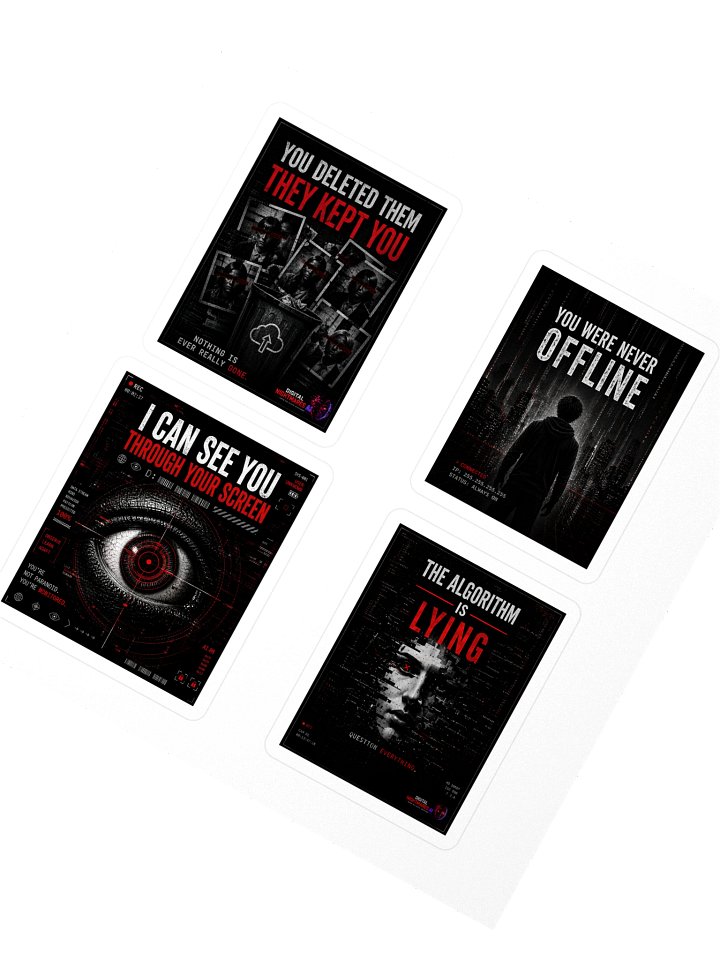 Digital Nightmares AI Sticker Pack – Cyberpunk Horror Glitch Stickers product image (2)