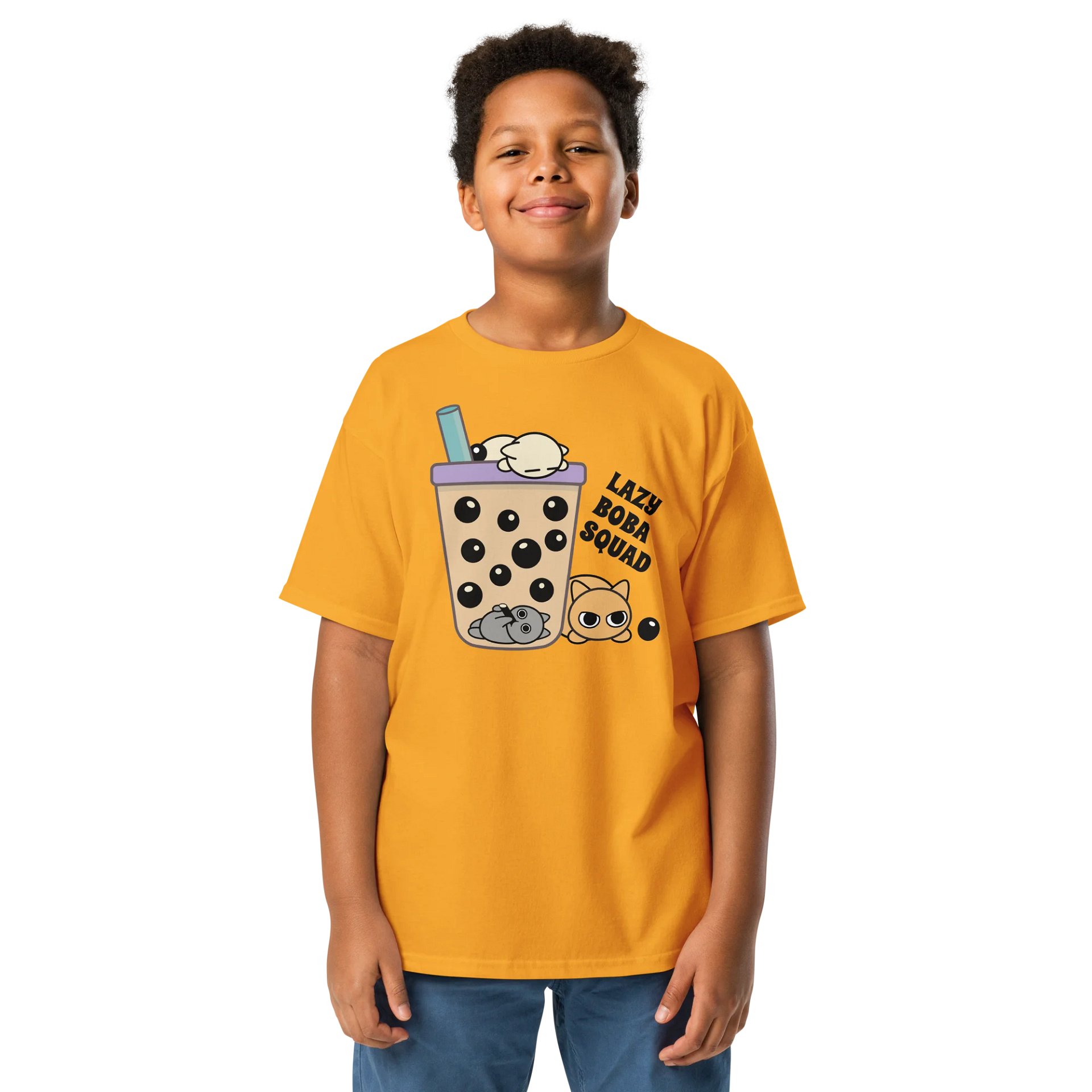 Boba Cat - Unisex Youth Heavyweight T-shirt product image (16)