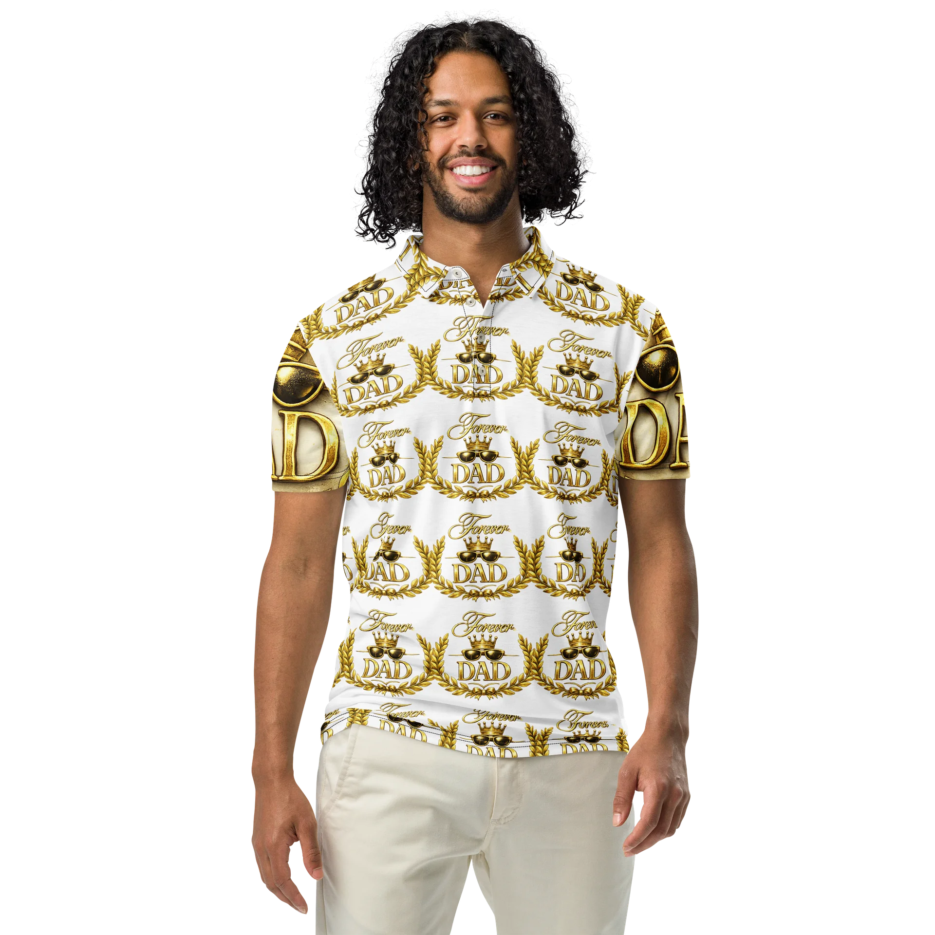 Gold DAD Crown Pattern Polo product image (3)