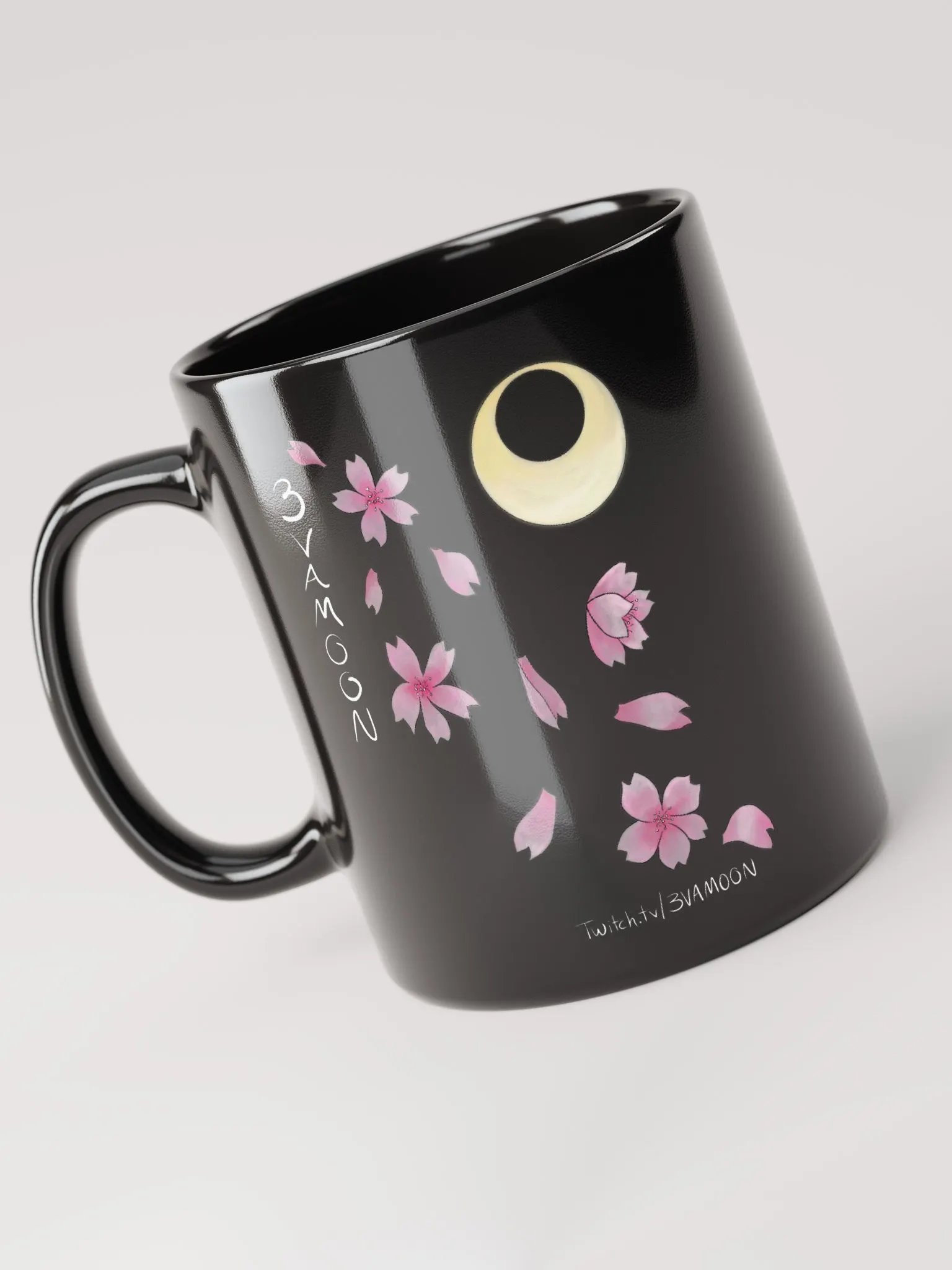 Sakura Moon black mug product image (4)