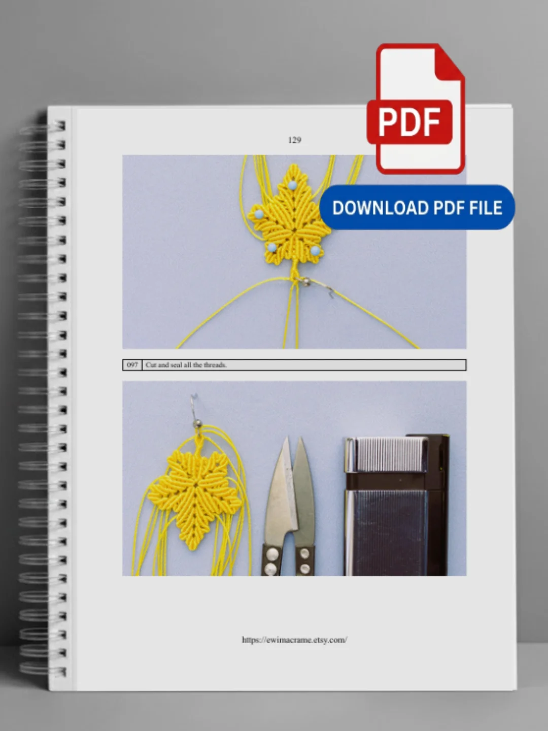 Micro Macrame Maple Leaf – Photo Tutorial product image (6)
