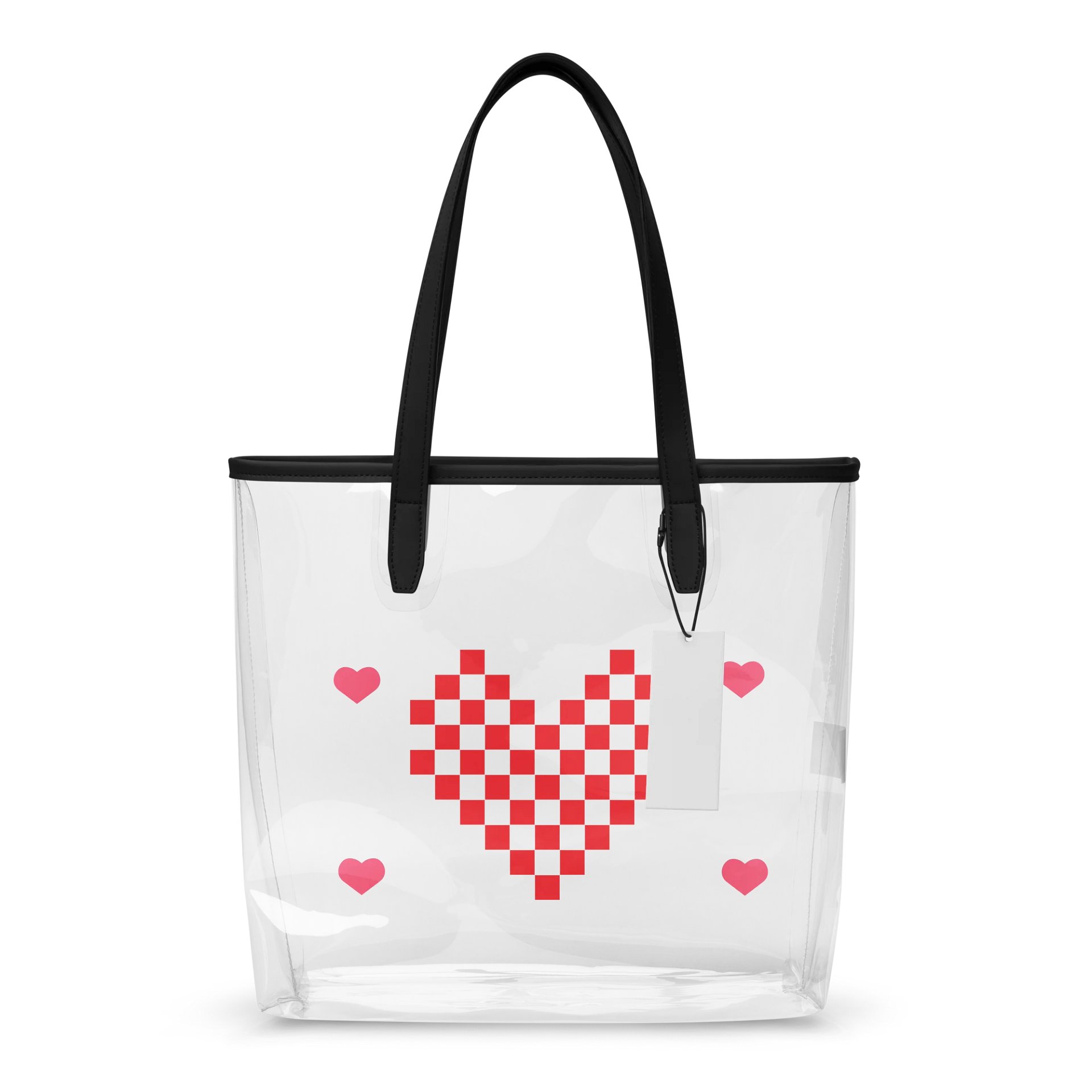 Pixel Heart Clear Tote Bag product image (1)