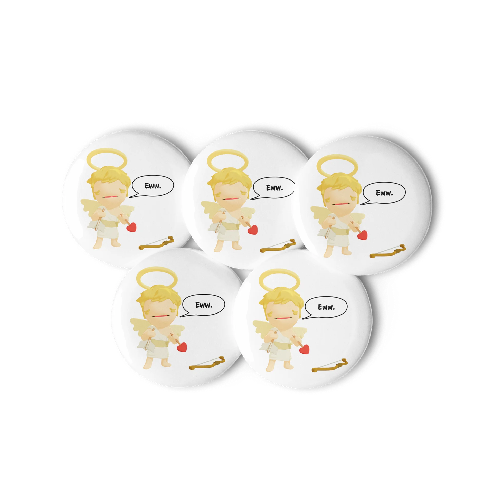 Disgusted Cupid Pin Buttons (5 pieces) product image (2)