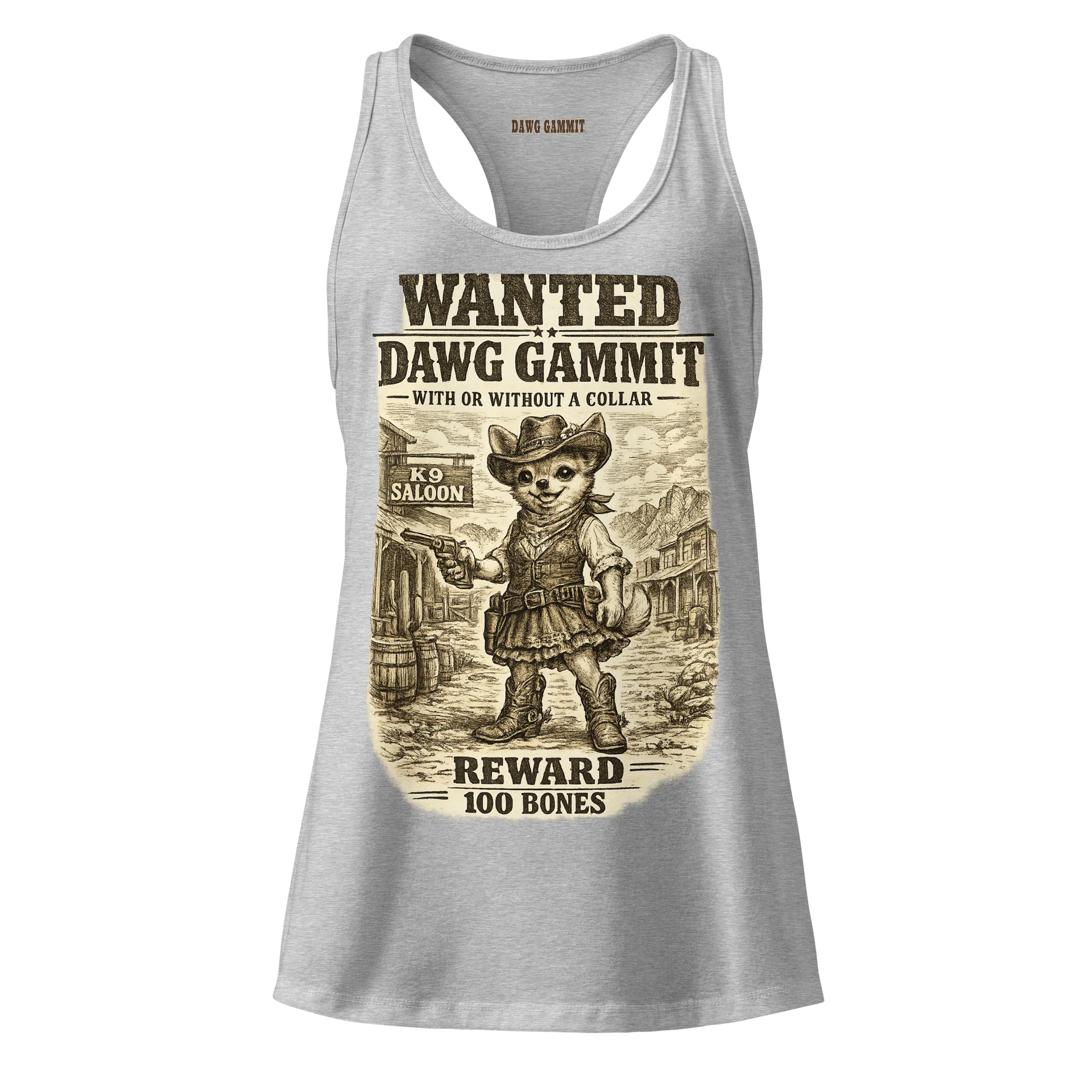 DAWG GAMMIT™ Chihuahua Fitted Racerback Tank Top product image (5)