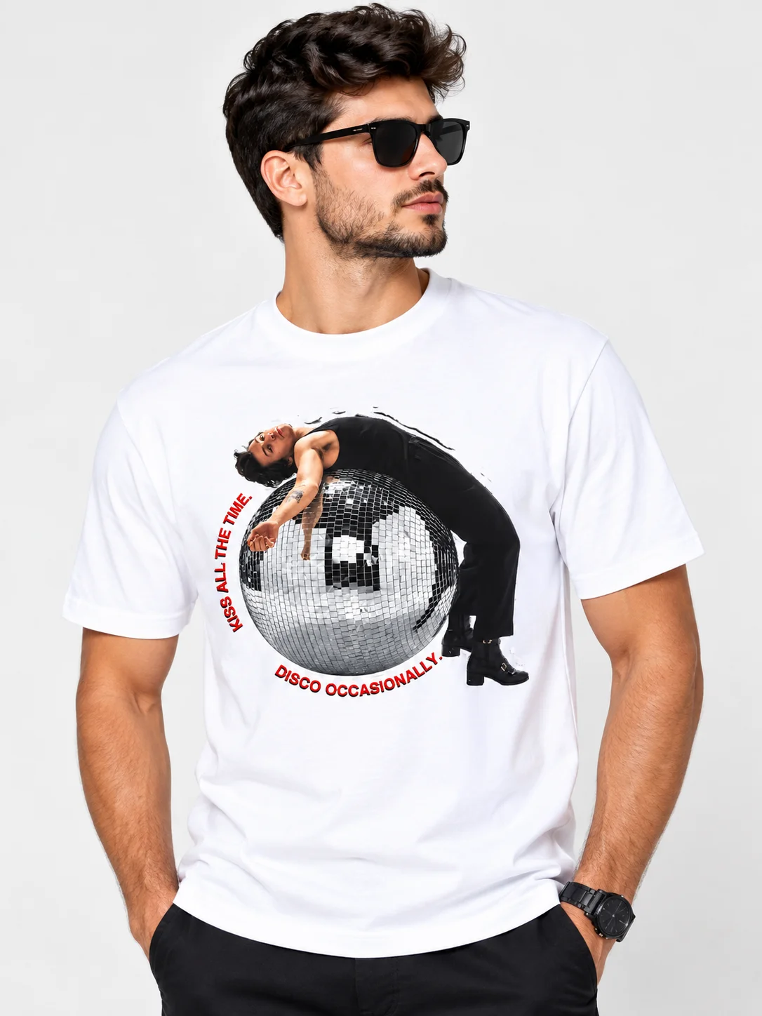 Harry Styles Disco Ball Pose T-Shirt | Kiss All The Time Album Merch Tee product image (1)