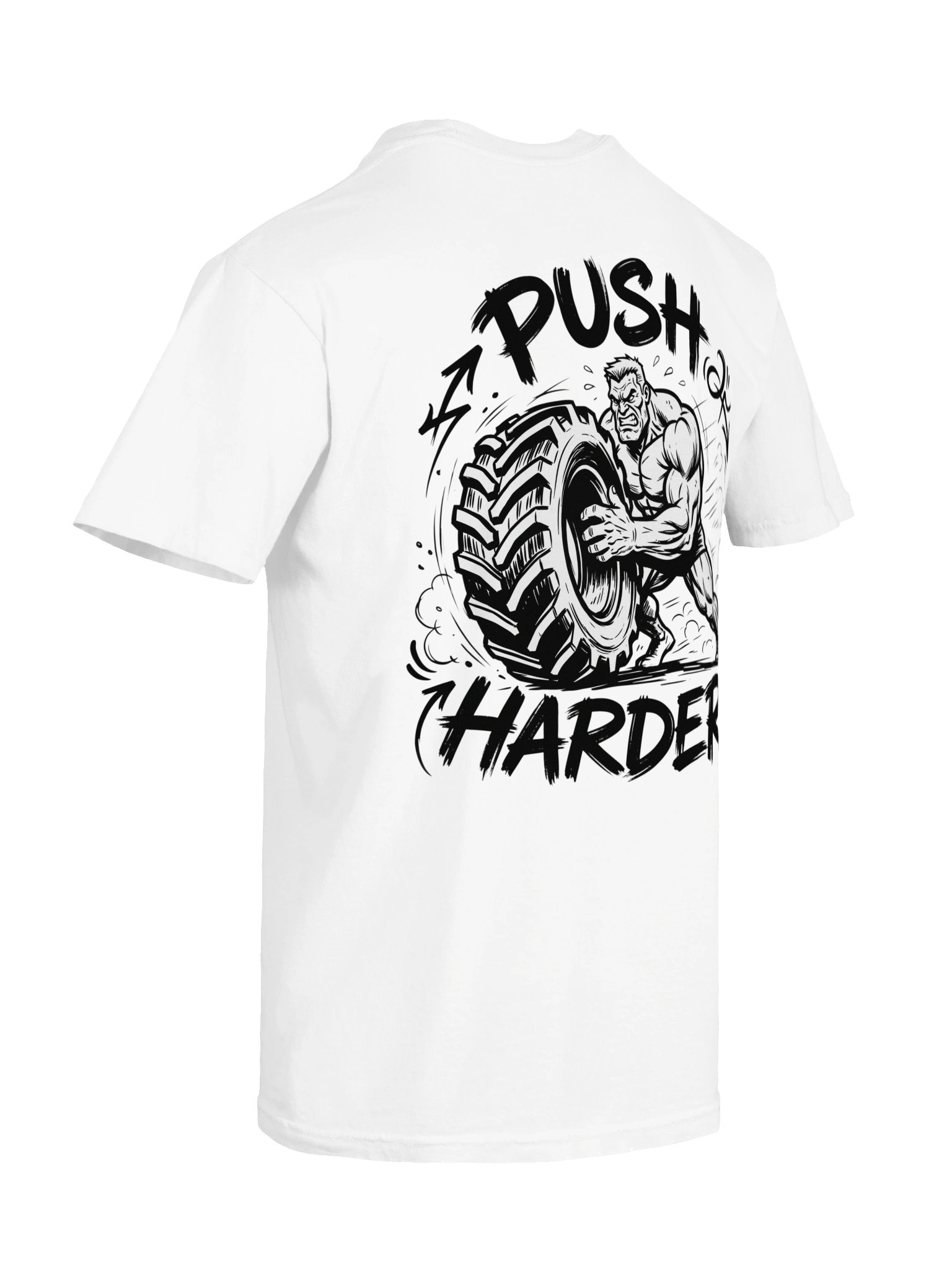 Push Harder Tire Flip Gym T-Shirt | Bold Bodybuilder Motivation Tee product image (8)