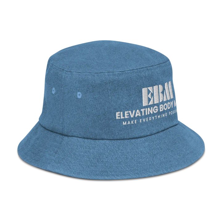 EBM Denim Bucket Hat (White Logo) product image (7)