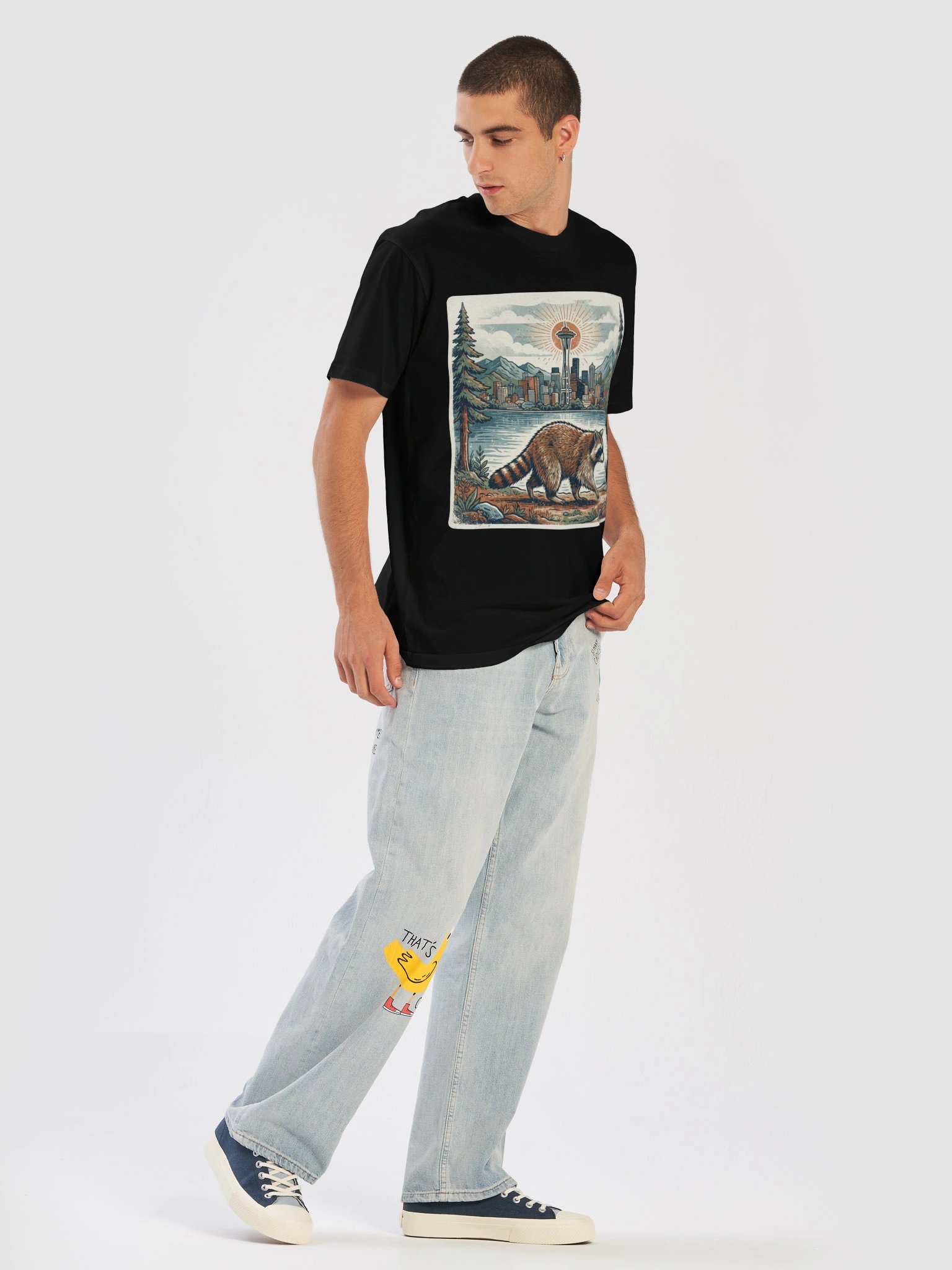 Vintage Raccoon Seattle Graphic T-Shirt product image (3)
