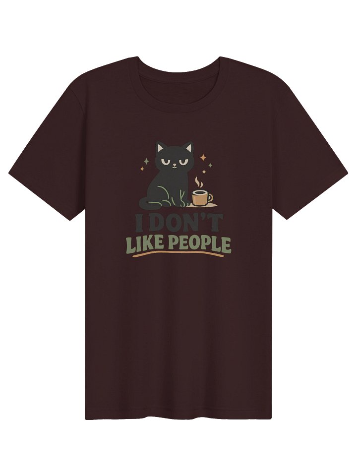 I Don’t Like People Cat Graphic Tee, Funny Silly Shirt for Introverts, Cute Couple Shirt Idea product image (11)
