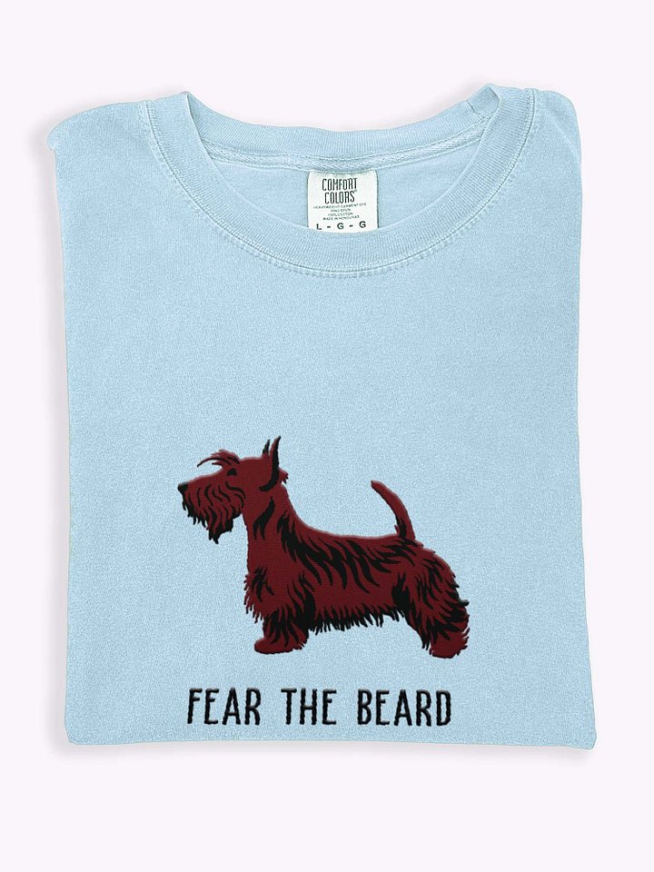 Fear the Beard T-Shirt(Embroidered) of a Scottish Terrier(Brown) product image (1)