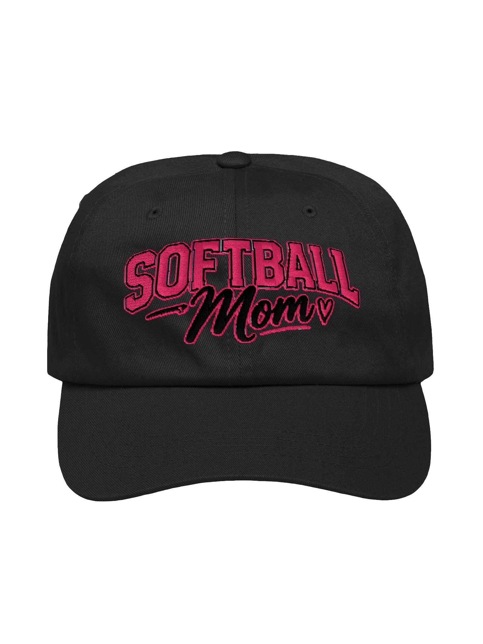 Softball Mom Dad Hat | Pink Script Softball Mom Baseball Cap product image (1)
