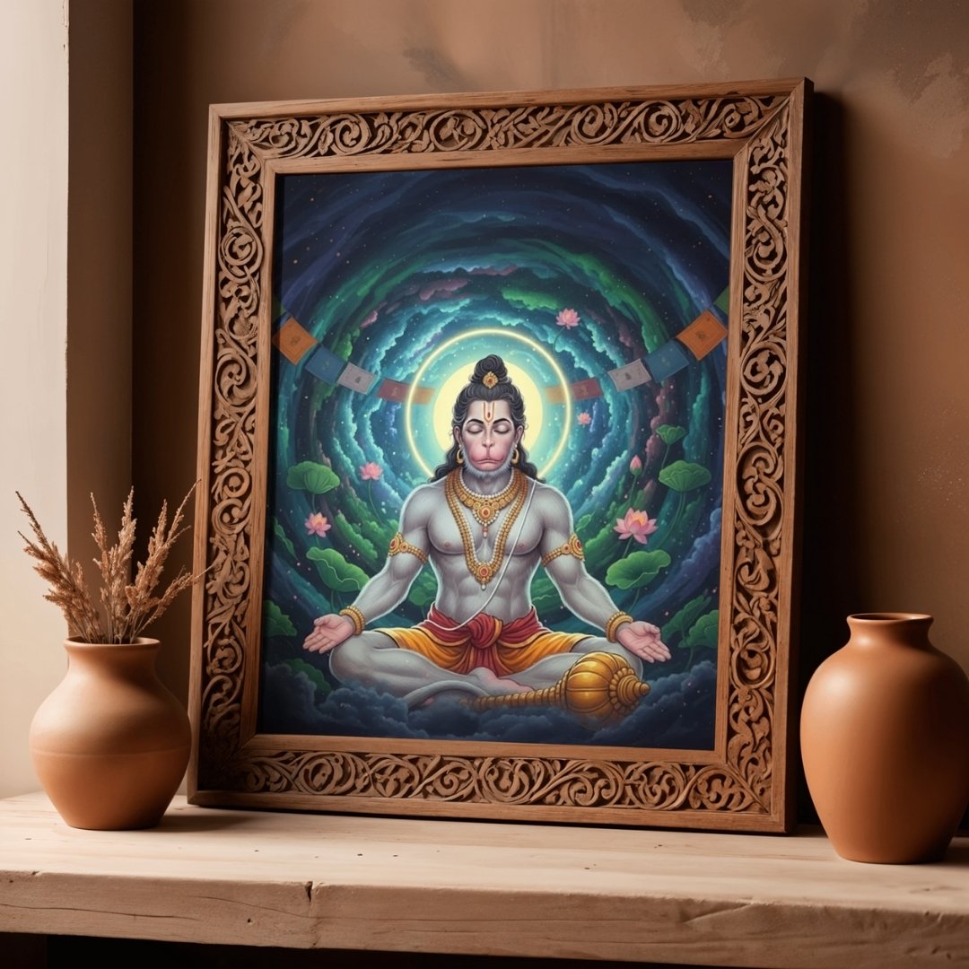 Cosmic Devotion / Meditating Hanuman Framed product image (4)