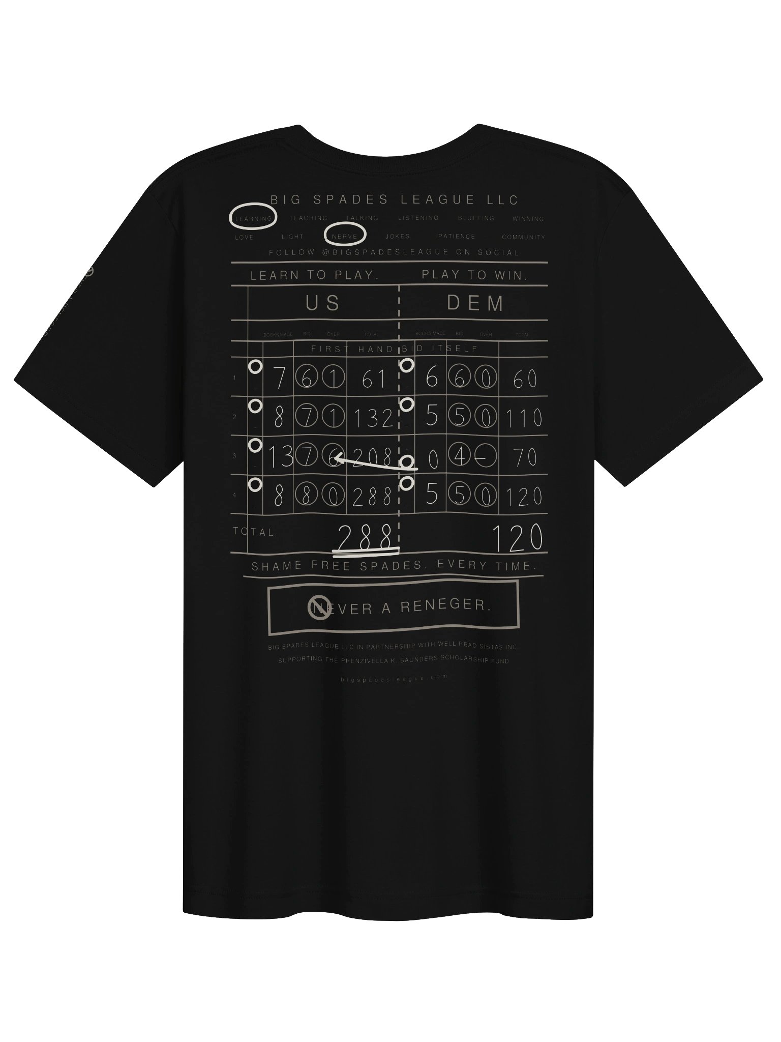 The Score Sheet Tee (Chalk) product image (2)