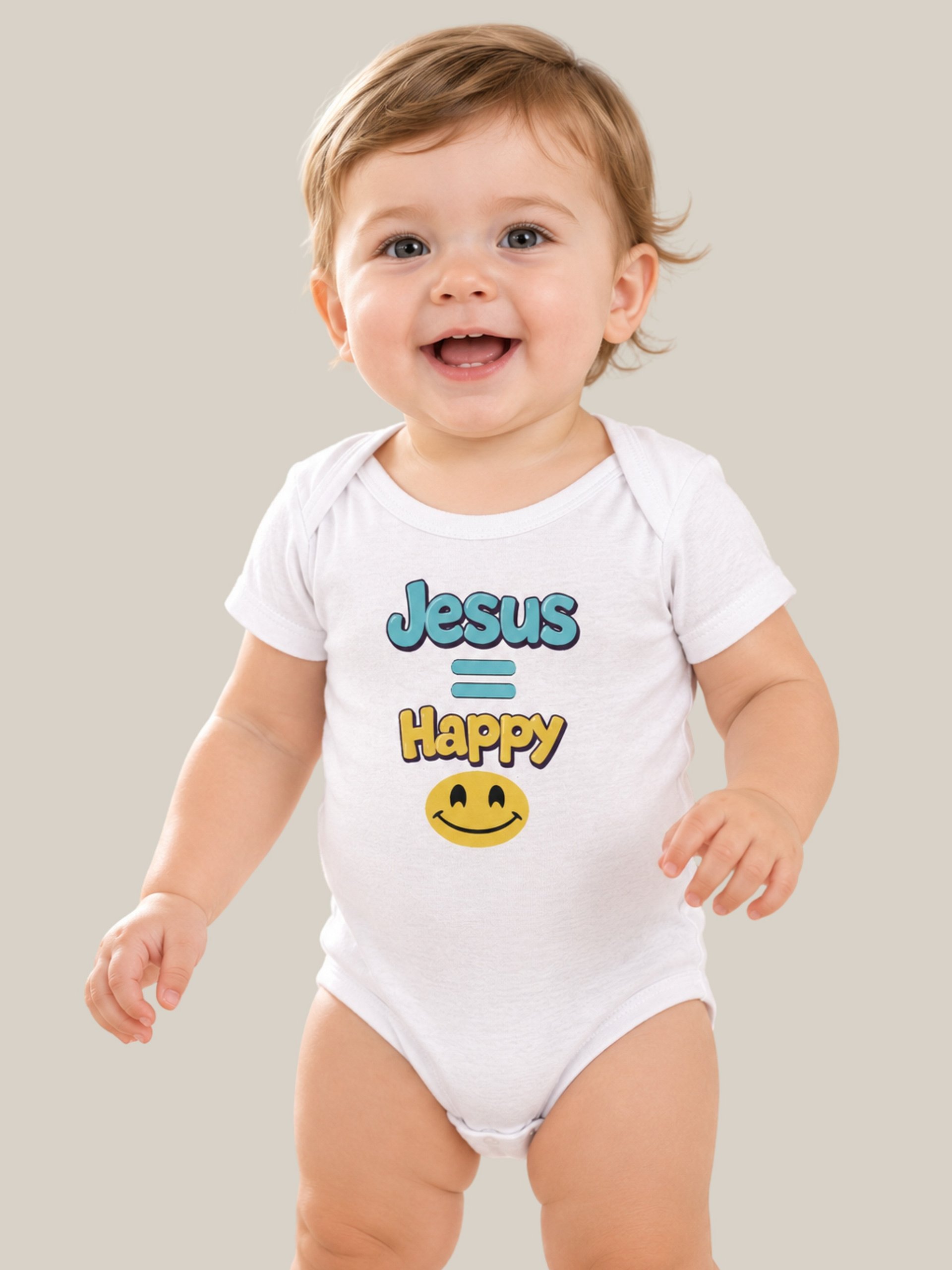 Jesus And Smiley Christian Baby Bodysuit product image (1)