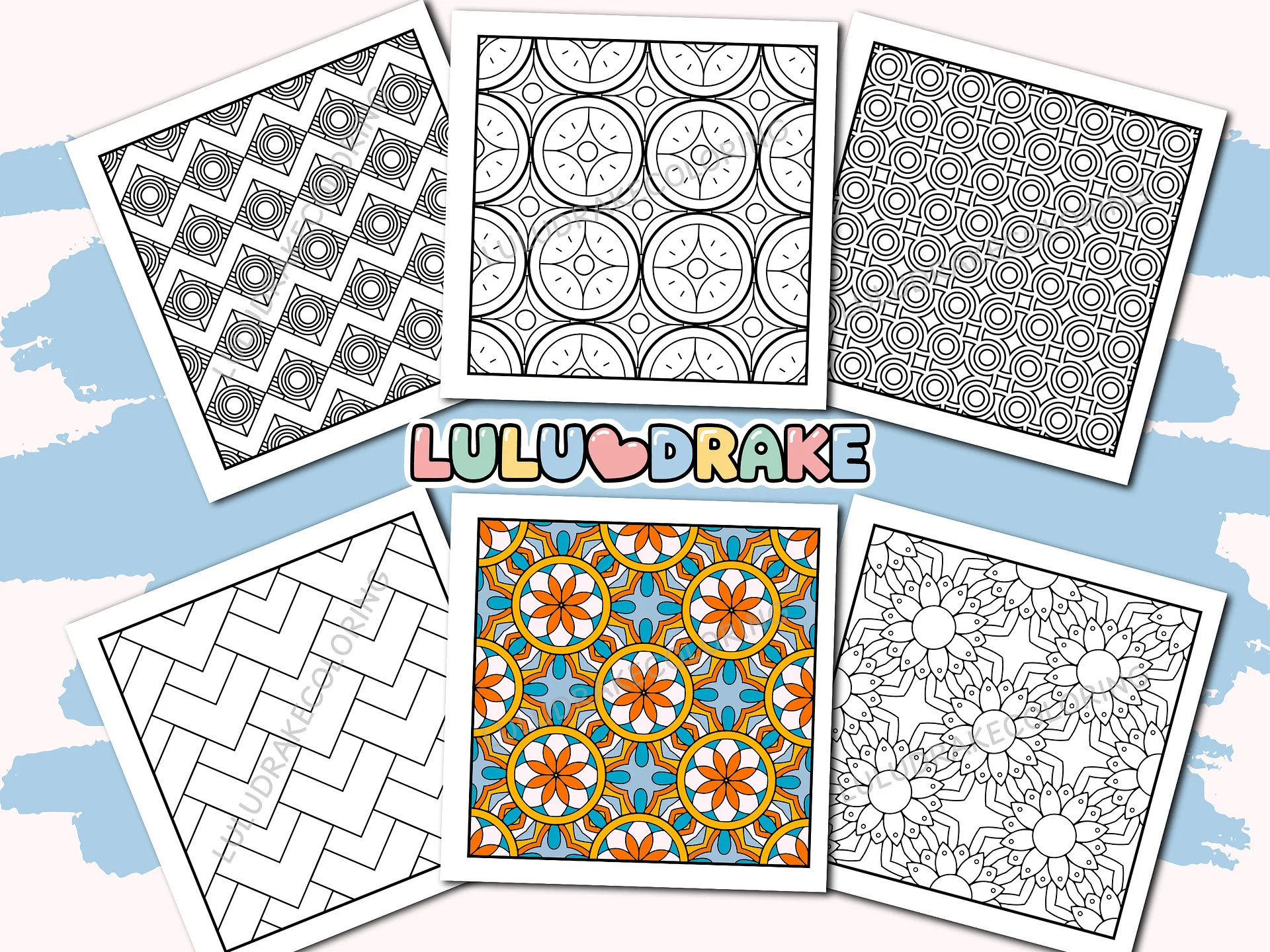 Relaxing Patterns Coloring Complete eBook, 50 Pages | ★ DIGITAL ★ product image (2)