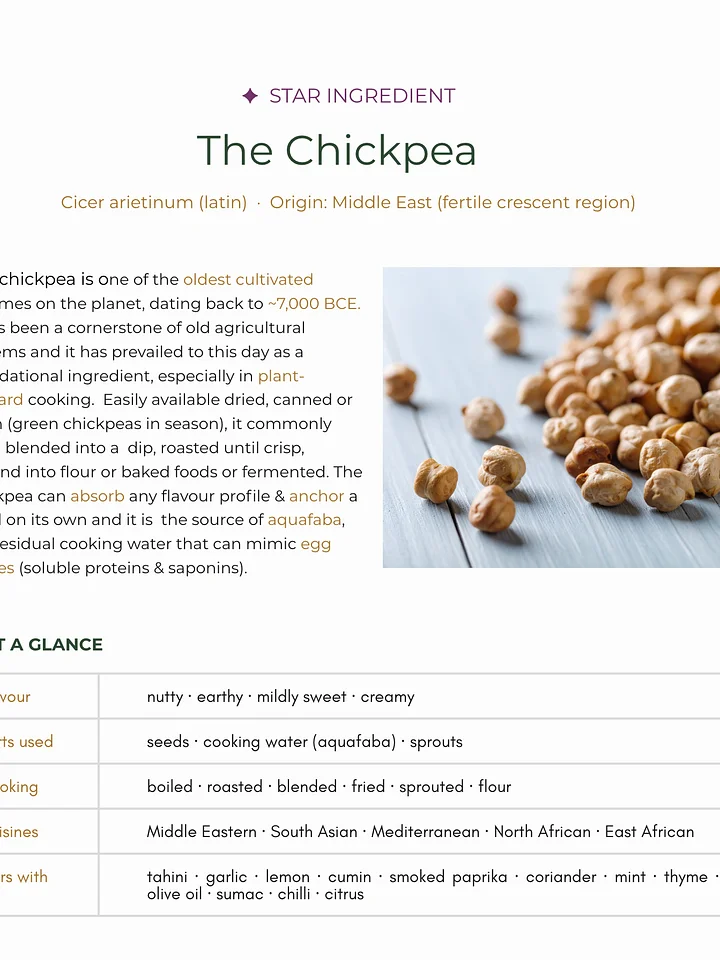 Hero ingredient profile, the chickpea (free digital download) product image (2)