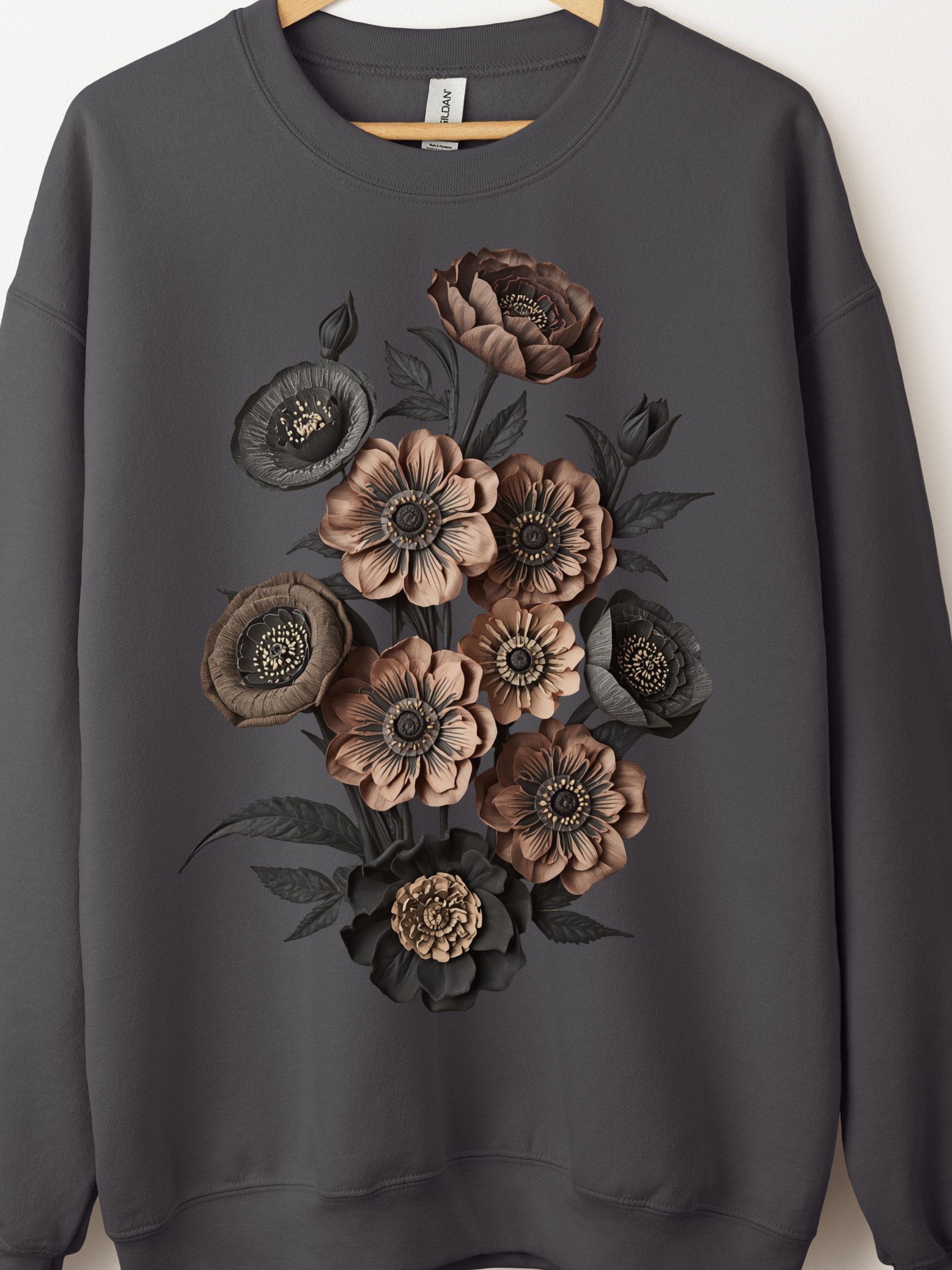Moody Floral Crewneck Sweatshirt, Vintage Bouquet Crewneck product image (1)