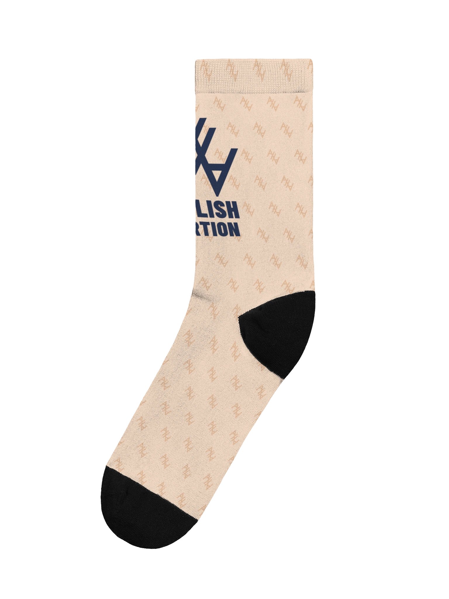 Abolish Abortion Crew Socks - Soft Peach & Navy product image (1)
