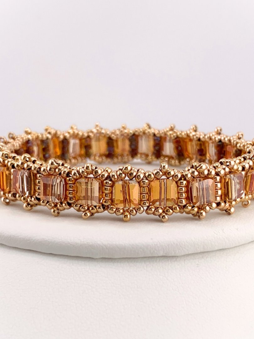 Beading Pattern - Crystal Cube Bangle Bracelet - 6mm product image (3)