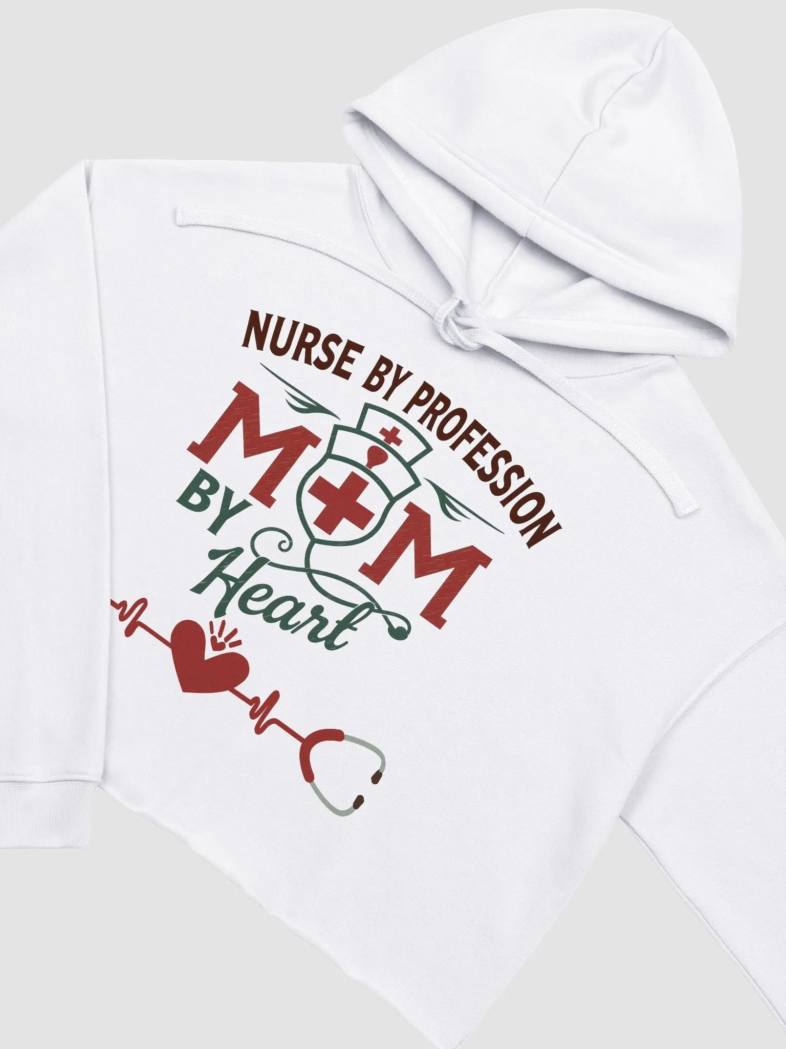 Mom by Heart Nurse Crop Hoodie product image (10)