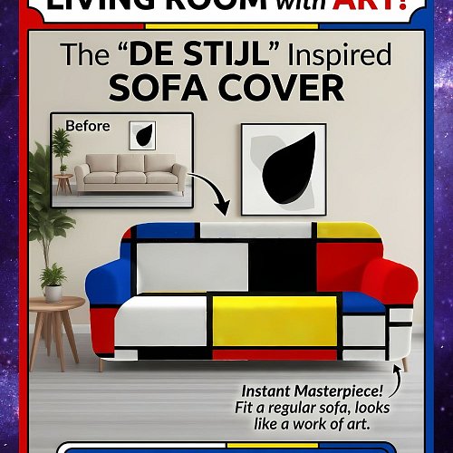 This is a dynamic and eye-catching De Stijl-inspired slipcovers, designed to dramatically transform a standard sofa.

Link in...