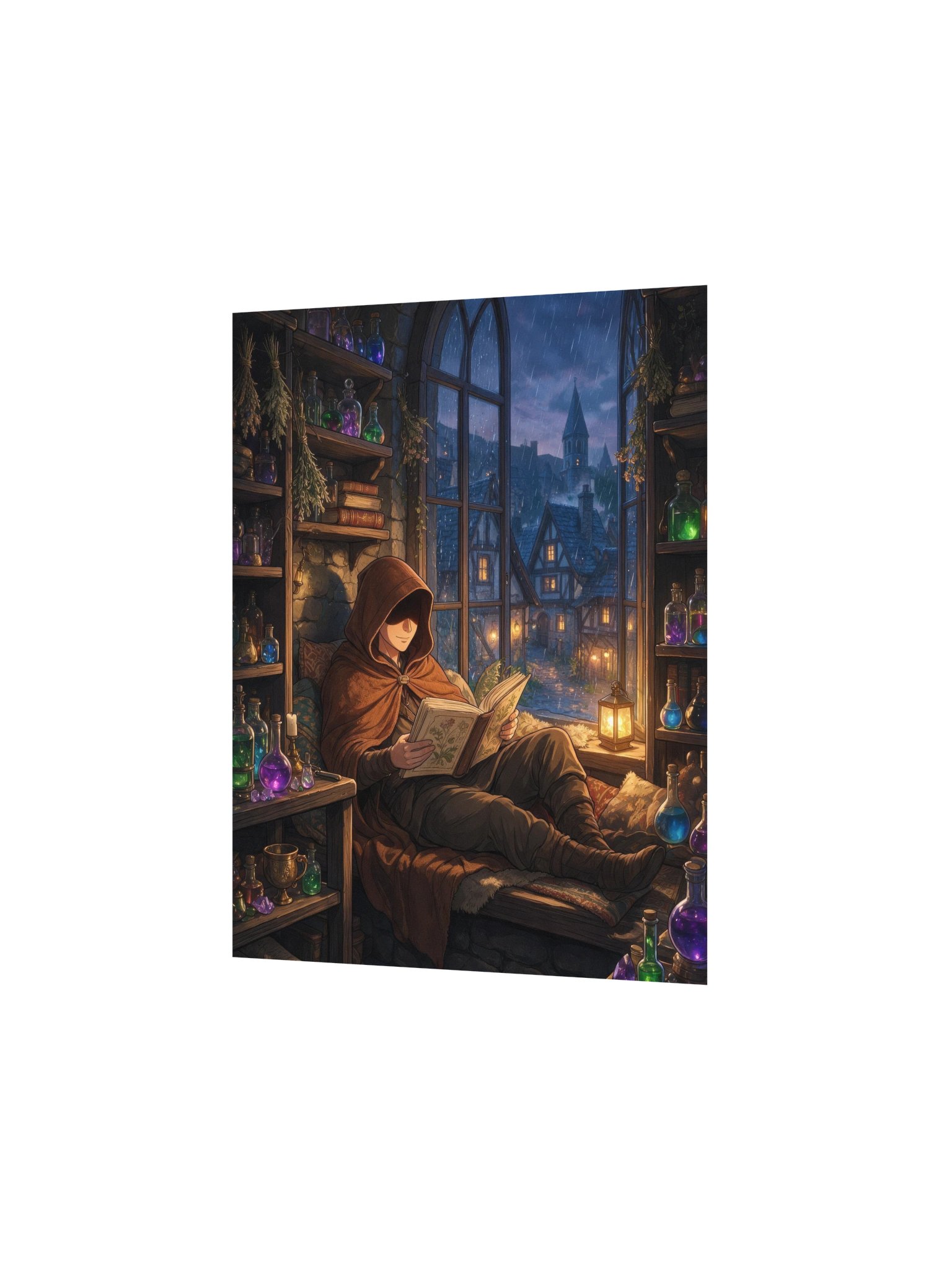 Rainy Night at the Apothecary — Bard's Reading Nook Art Print product image (14)