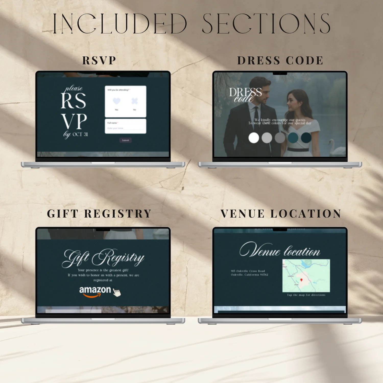 Vintage Old Money Wedding Website Template | Elegant Canva Wedding Website + Embedded RSVP | Luxury Classic Wedding Invite product image (4)