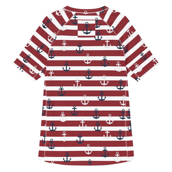 Trendy Men's Rash Guard with Nautical Anchor Design product image (2)