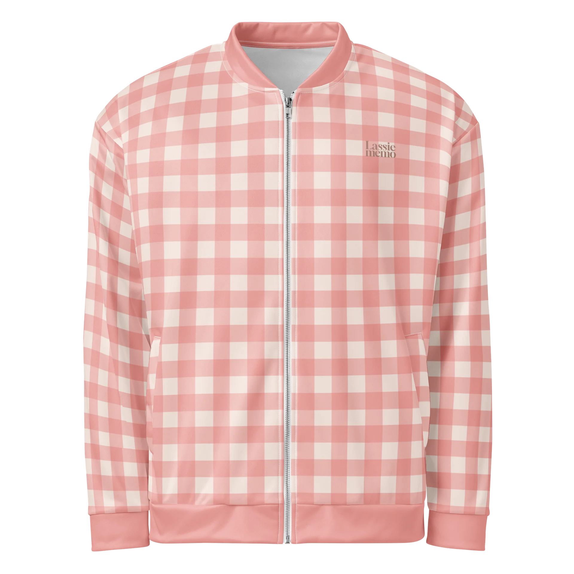 Lassie Memo Gingham Bomber Jacket Pink product image (1)