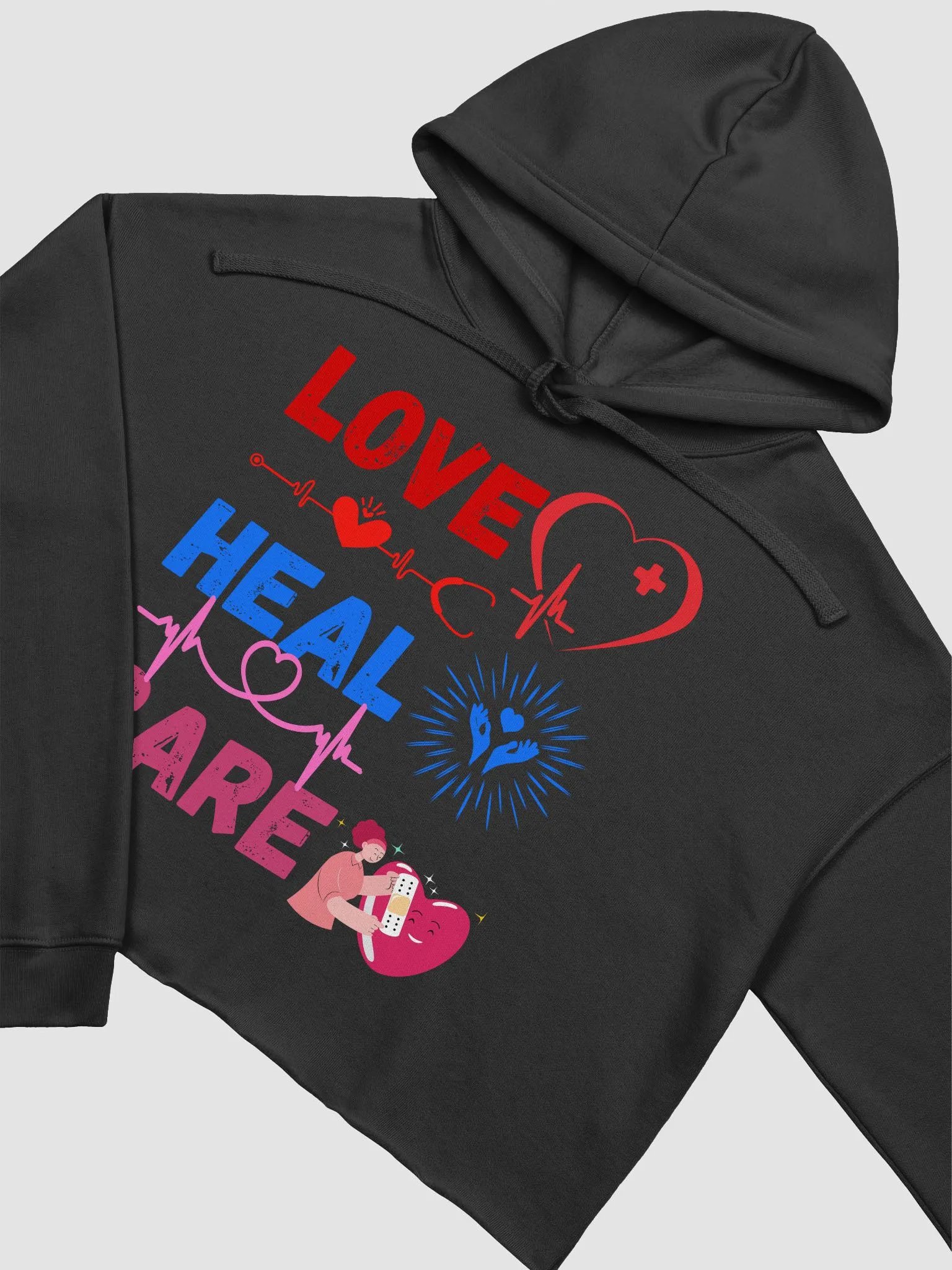 Love, Heal, Care: Medical Themed Cropped Hoodie product image (19)