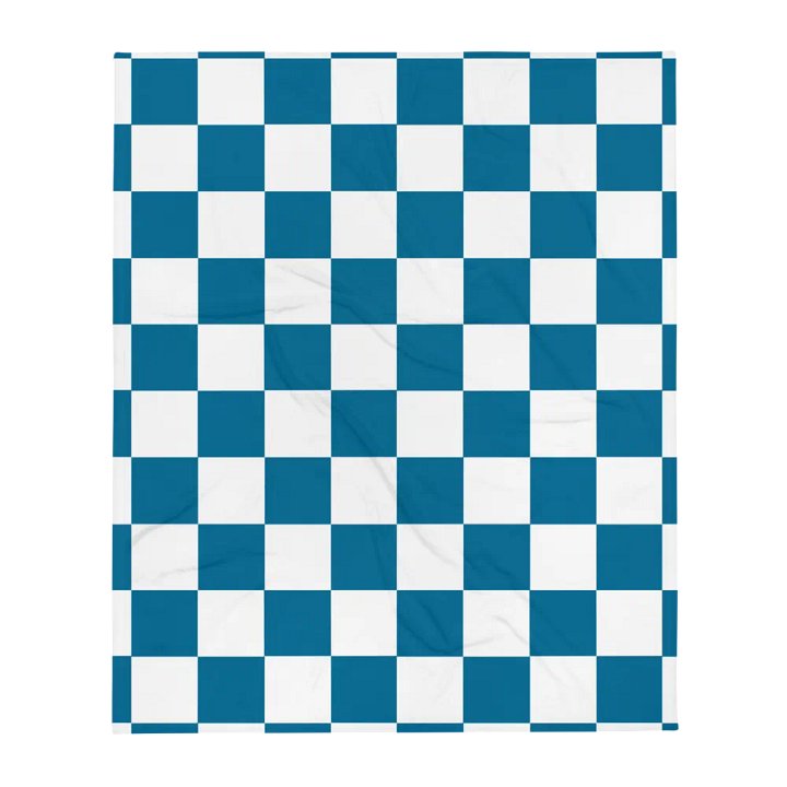 Squares White and Teal/Throw Blanket by Allcolor product image (2)
