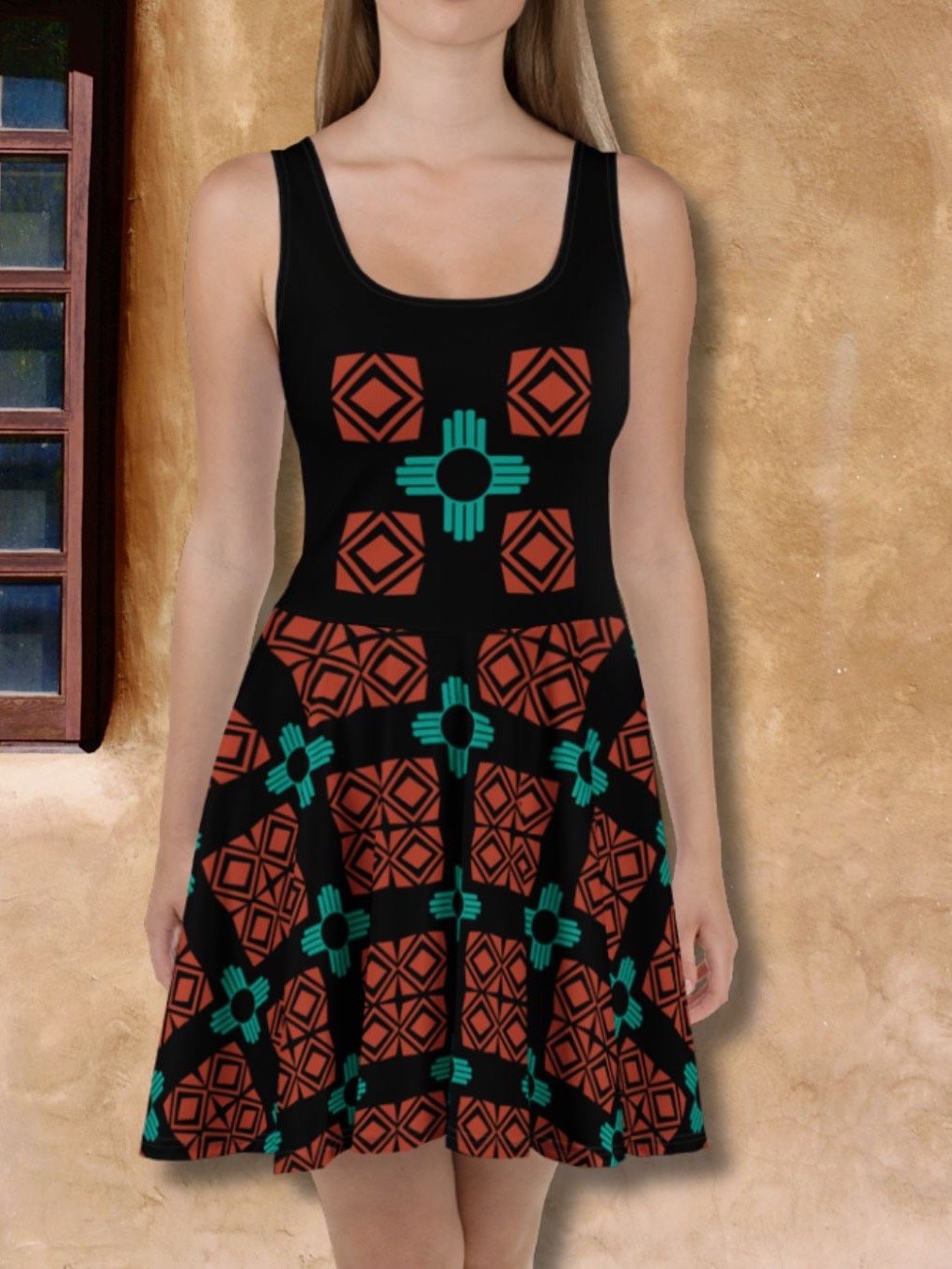 Radiant Tribal New Mexico Zia Skater Dress product image (1)
