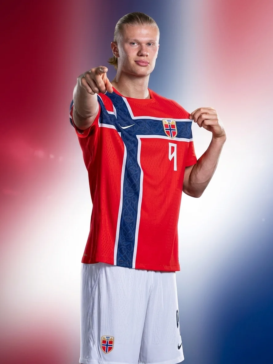 Erling Haaland #9 Norway World Cup 2026 Jersey | The Striking Viking Edition product image (1)