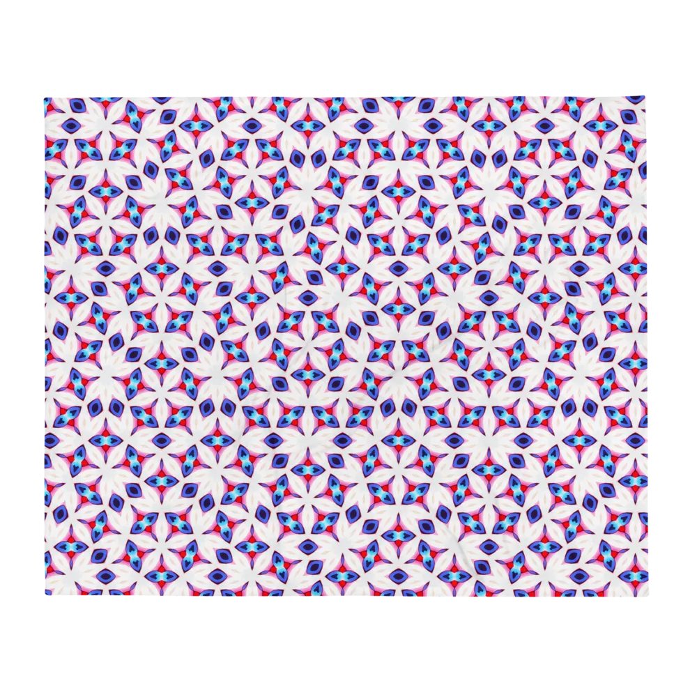 White, Blue & Red Seamless Diamond Patterned Throw Blanket product image (3)