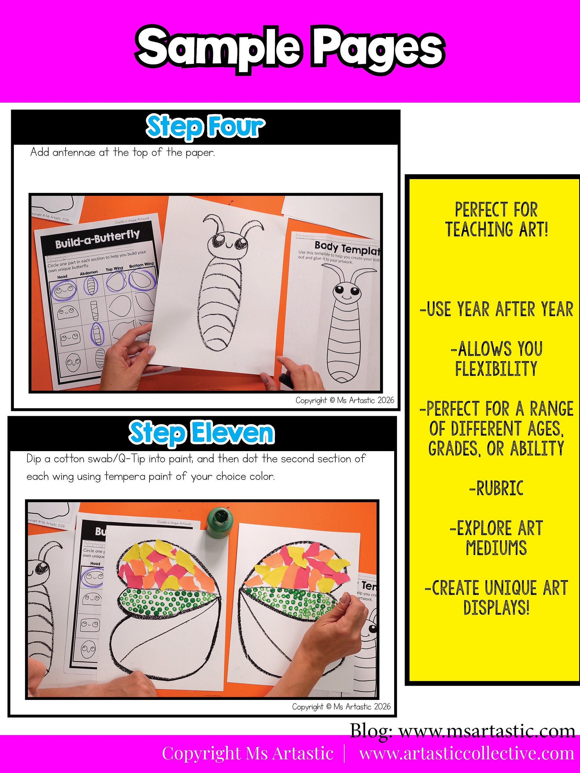 Kindergarten Name Art Lesson Butterfly Fine Motor Art Project Symmetry Activity product image (8)